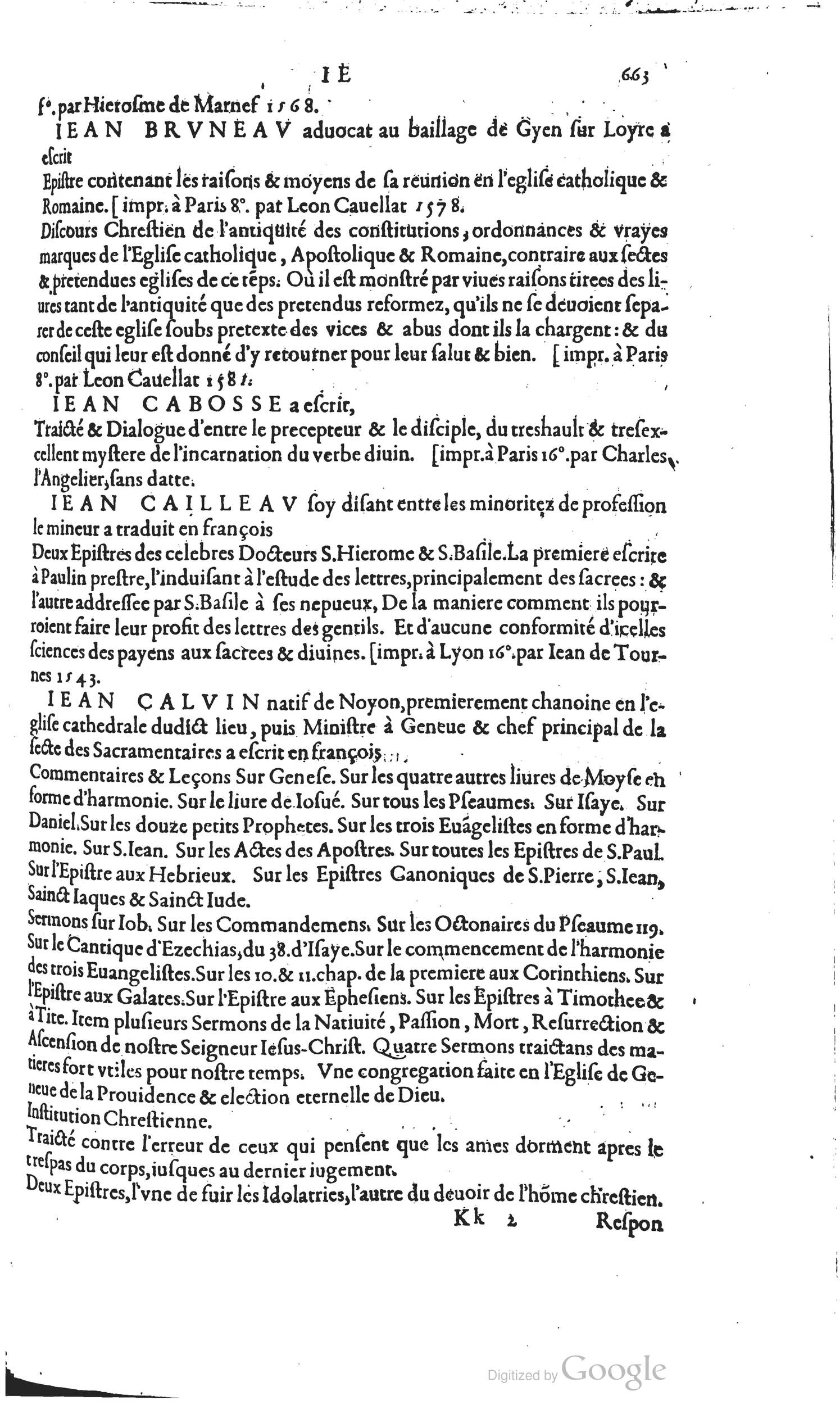 1585 - Barthélemy Honorat - Bibliothèques françaises - BSB Munich