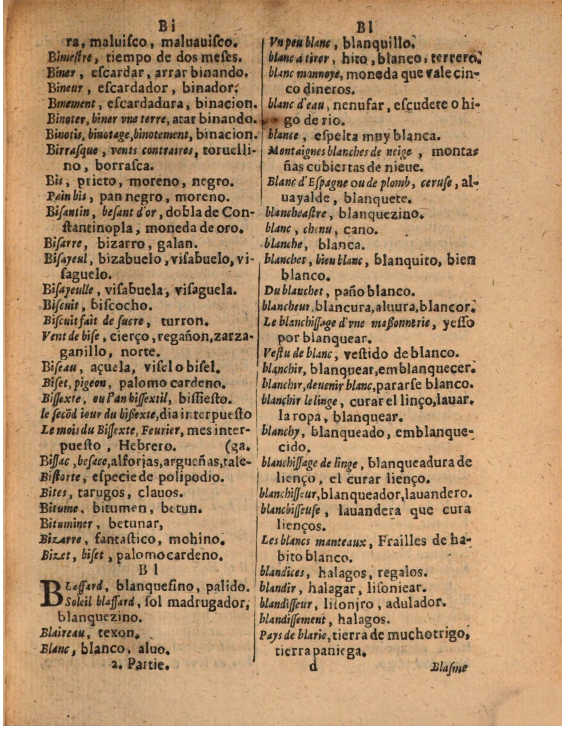 1624 - Hubert Antoine - Trésor des deux langues espagnole et française (Seconde partie) - BSB Munich