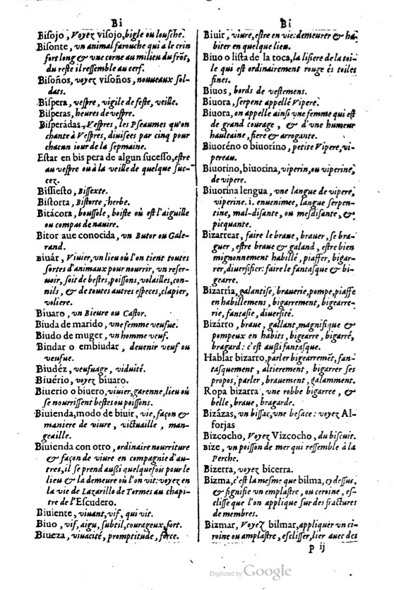 1621 - Adrian Tiffaine - Trésor des deux langues espagnole et française - BM Lyon