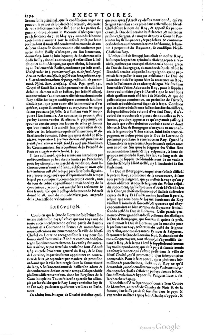 1629 - Veuve Nicolas Buon - Trésor du droit français (21754 T. 1) - BM Lyon