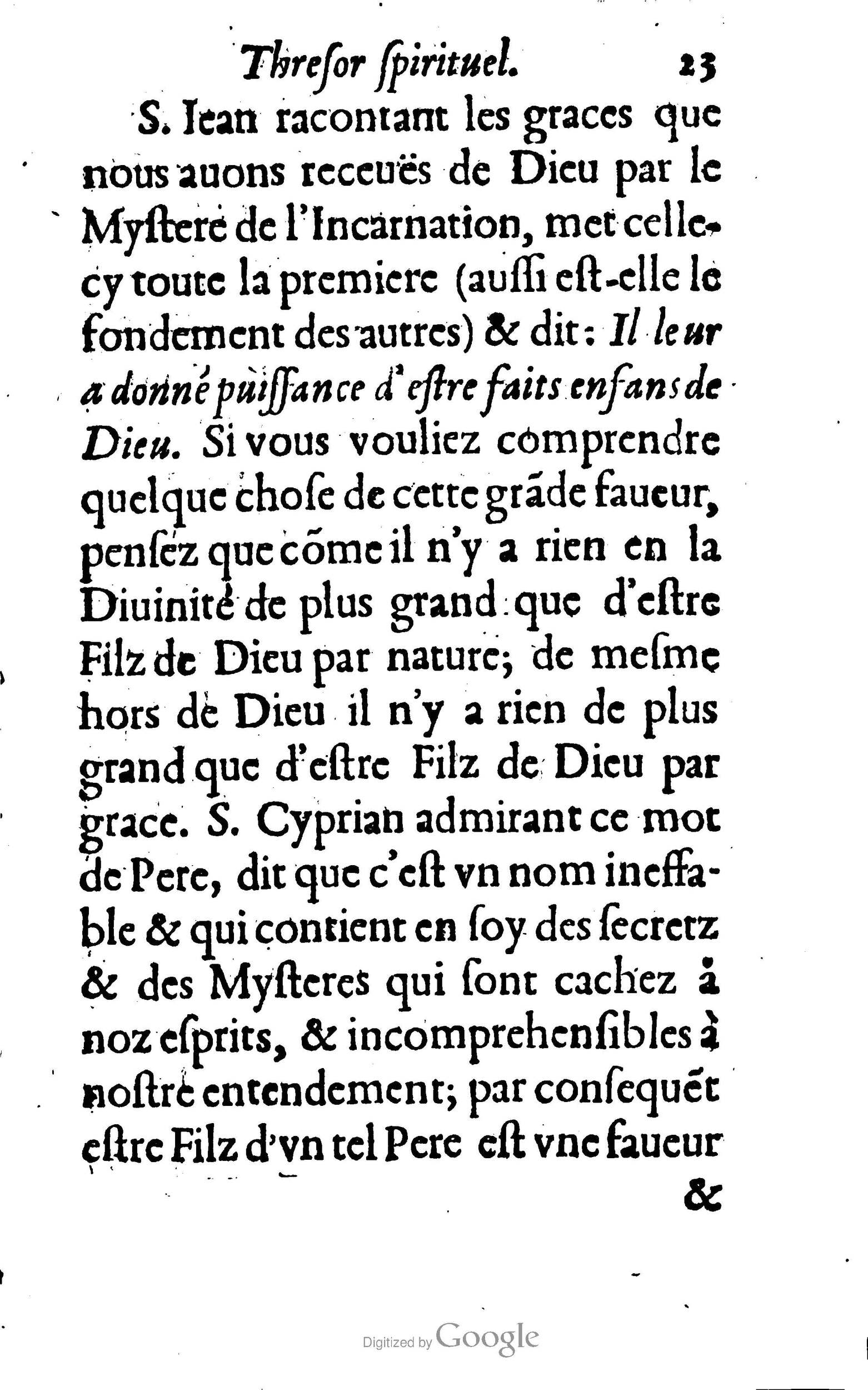1633 - François Waudré - Trésor spirituel contenant les excellences du christianisme - BM Lyon