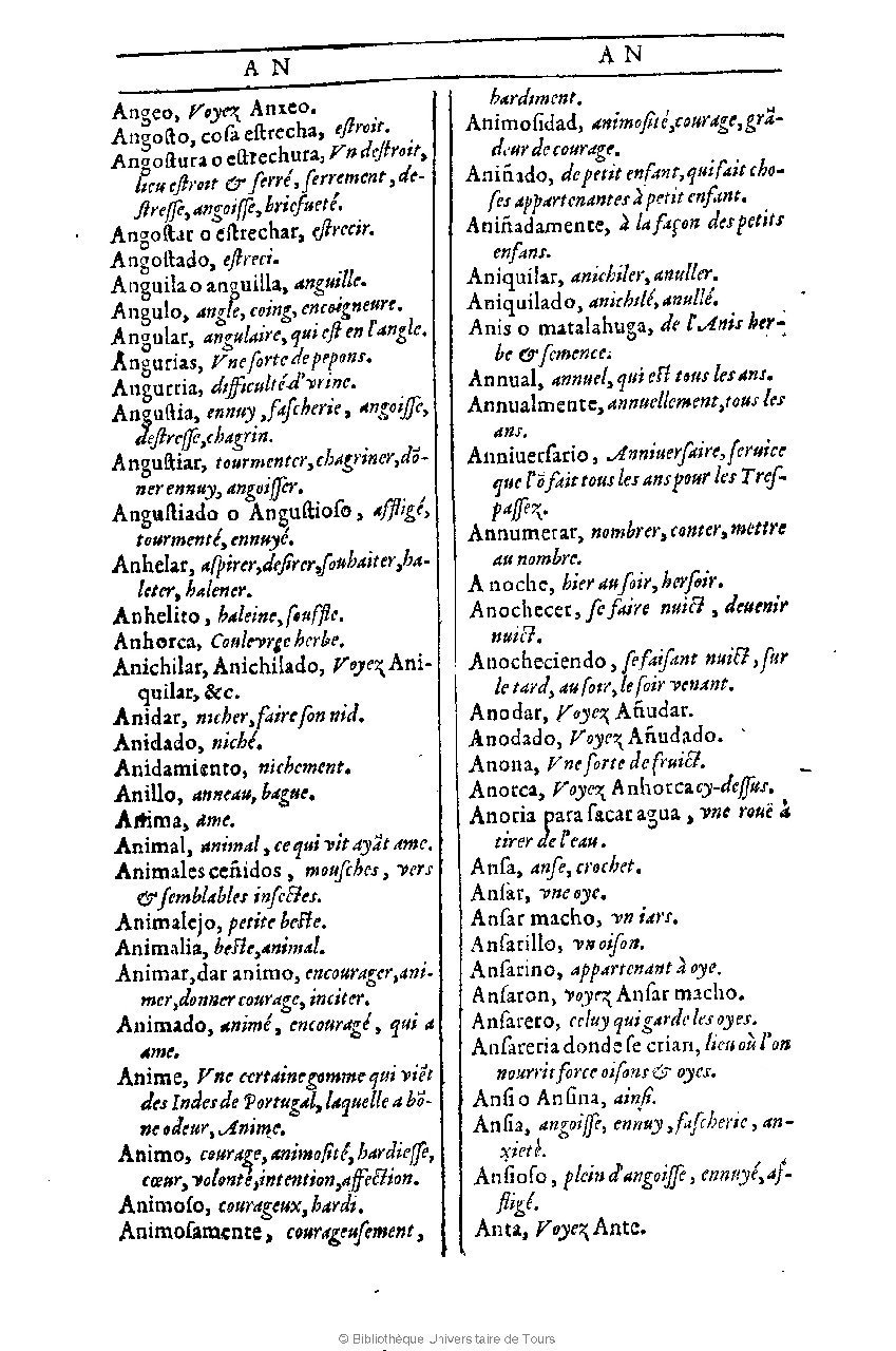 1607 - Marc Orry - Trésor des deux langues espagnole et française (Première et Seconde parties) - BU Tours