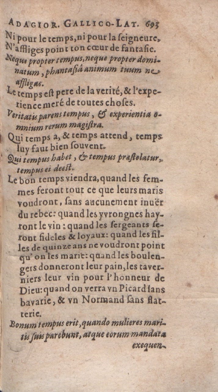 1612 - Dominicus Custos - Trésor des proverbes français  - Bibliopol-Olomuc