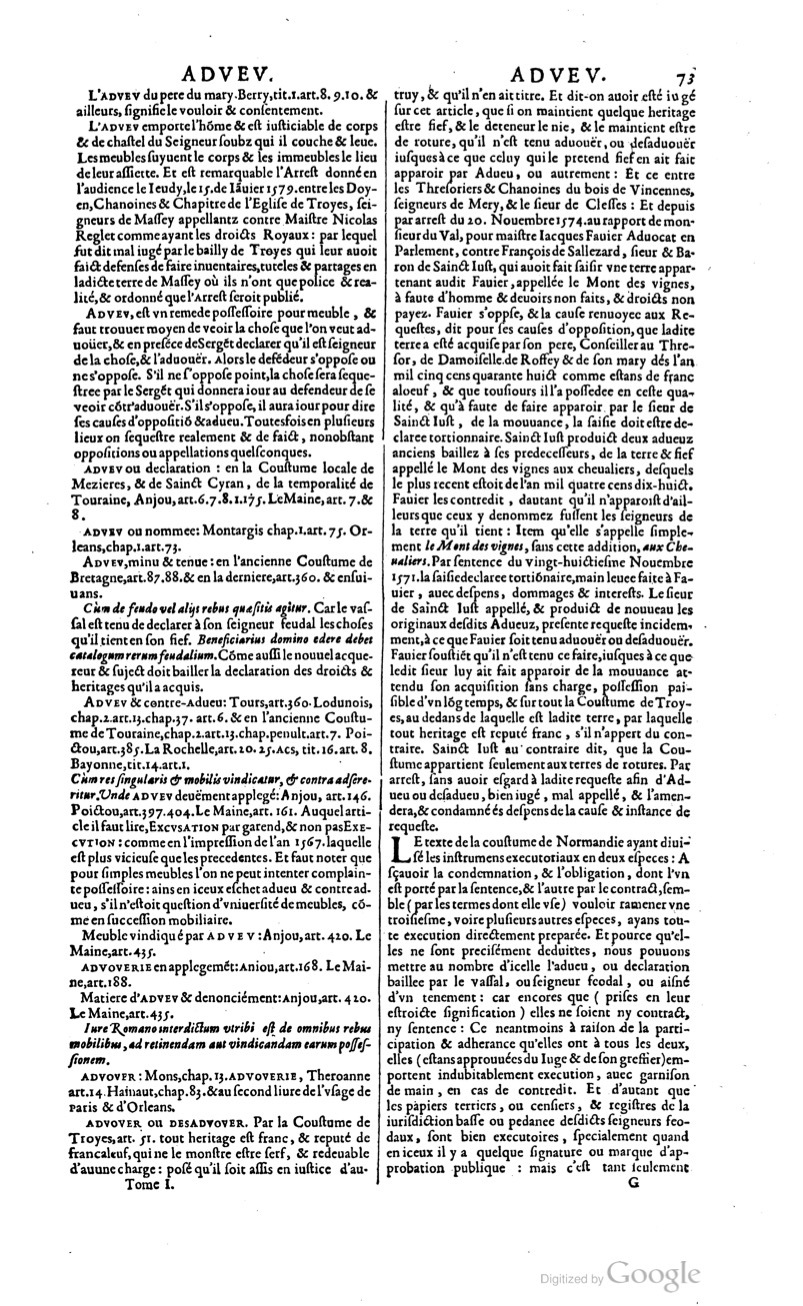 1629 - Veuve Nicolas Buon - Trésor du droit français (21754 T. 1) - BM Lyon