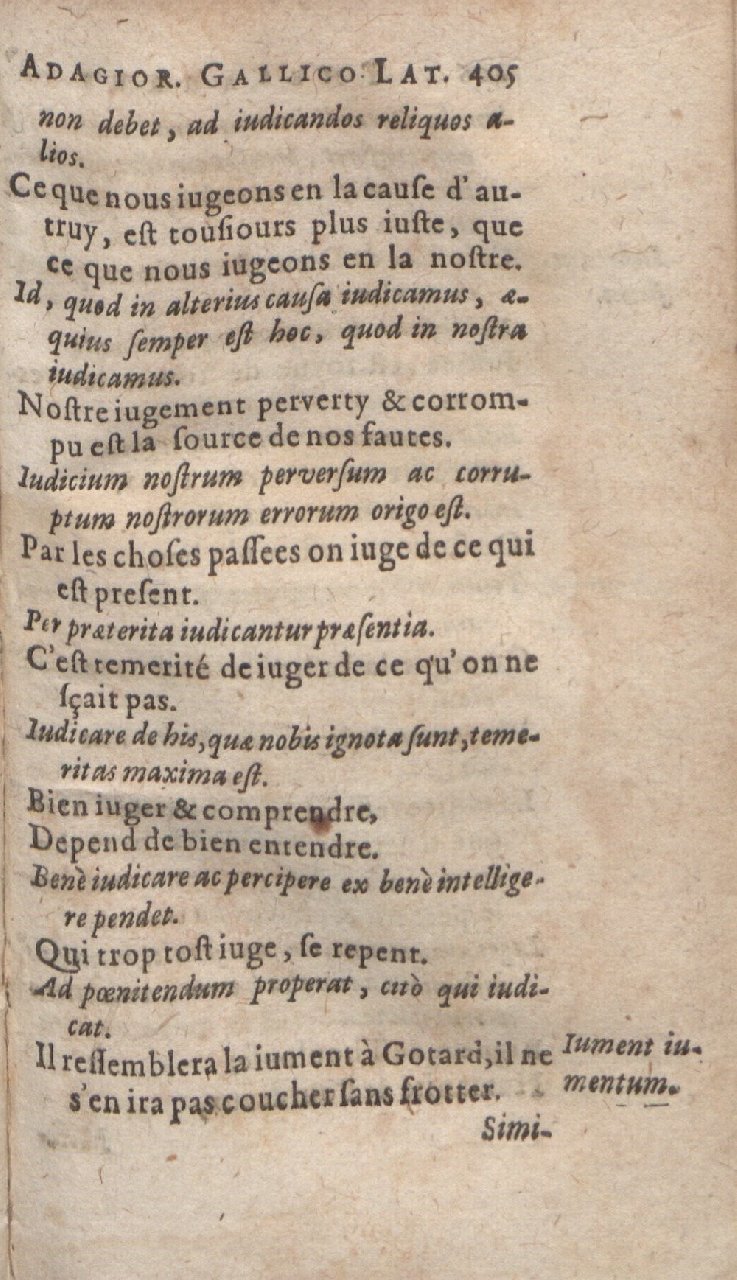 1612 - Dominicus Custos - Trésor des proverbes français  - Bibliopol-Olomuc