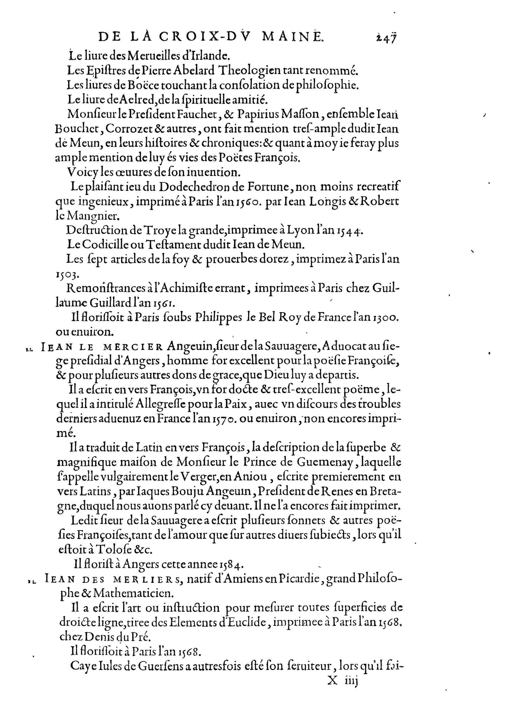 1584 - Abel L&#039;Angelier - Bibliothèques françaises - BnF
