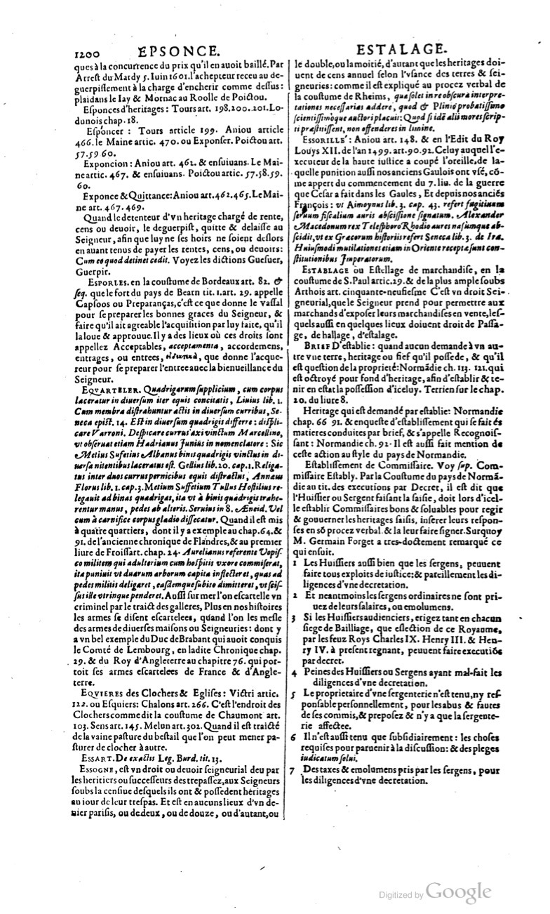 1629 - Veuve Nicolas Buon - Trésor du droit français (21754 T. 1) - BM Lyon