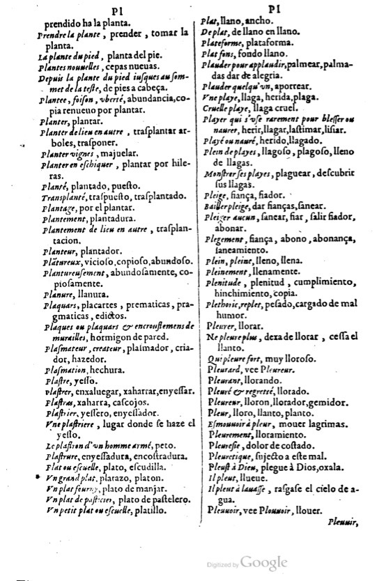 1621 - Adrian Tiffaine - Trésor des deux langues espagnole et française - BM Lyon
