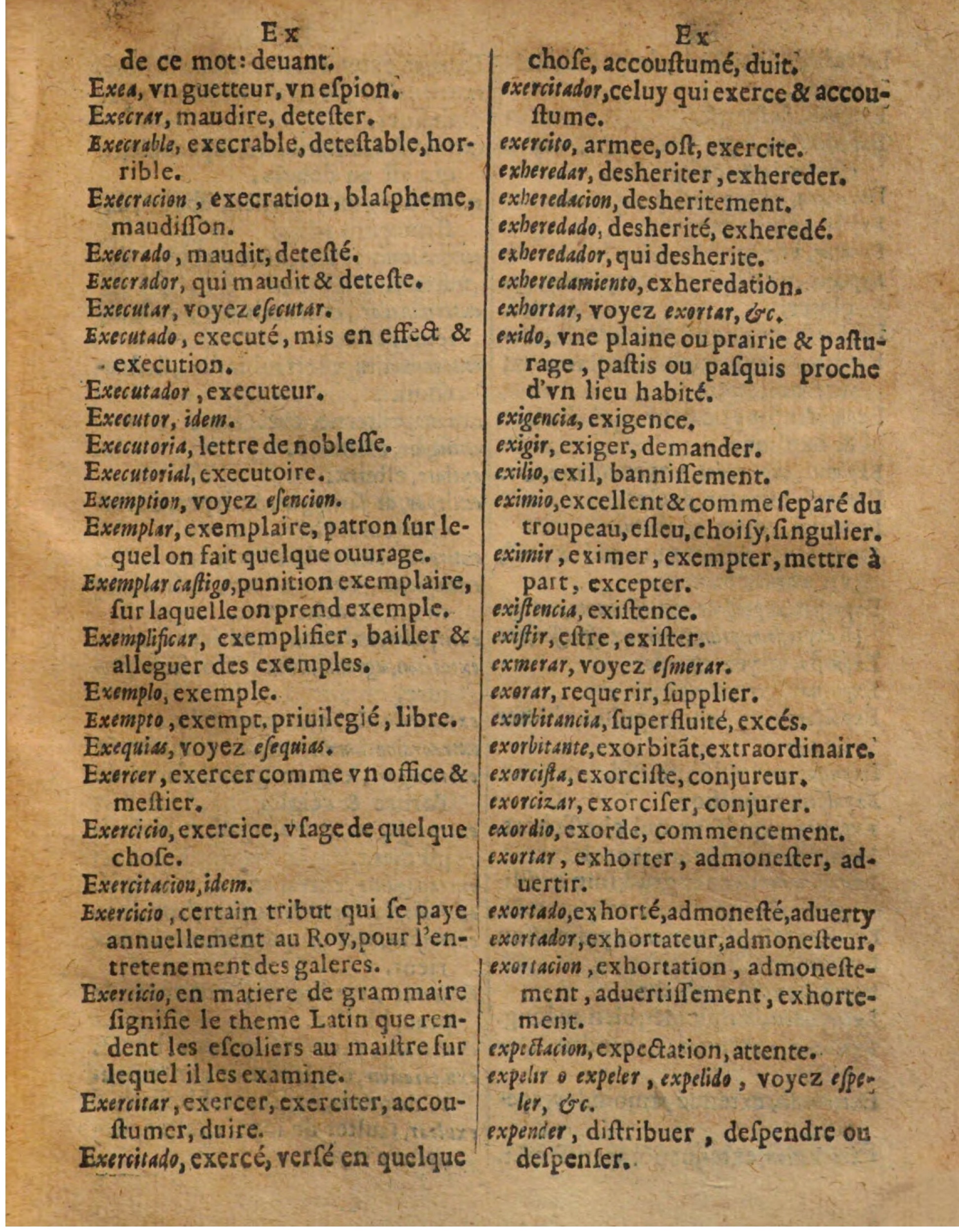 1625 - Hubert Antoine - Trésor des deux langues espagnole et française - Augsbourg