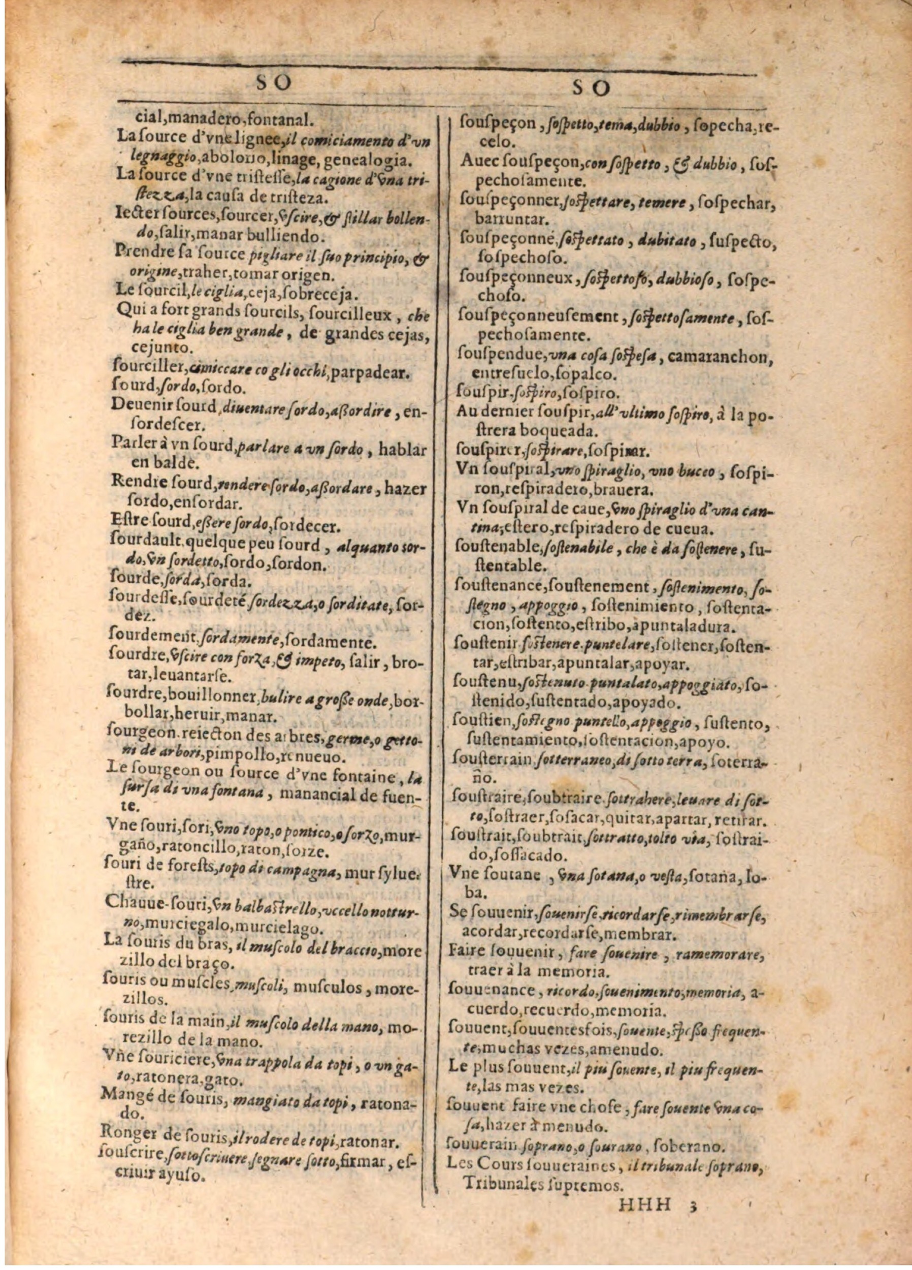 1609 - Philippe Albert et Alexandre Pernet - Trésor des trois langues française, italienne et espagnole (Seconde partie) - BSB Munich