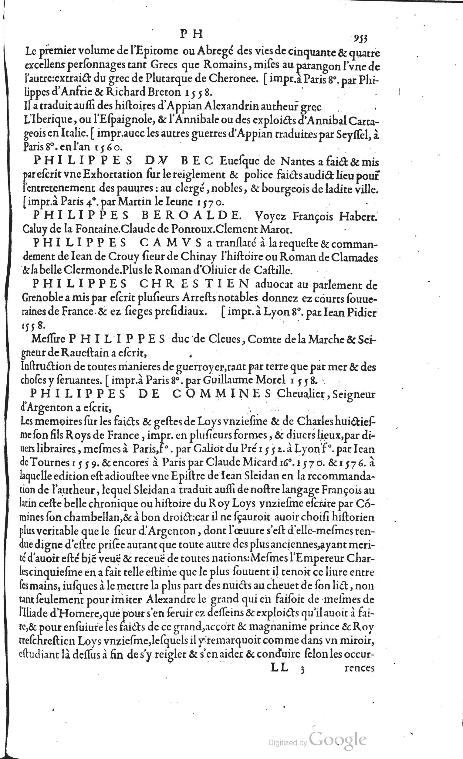 1585 - Barthélemy Honorat - Bibliothèques françaises - BSB Munich
