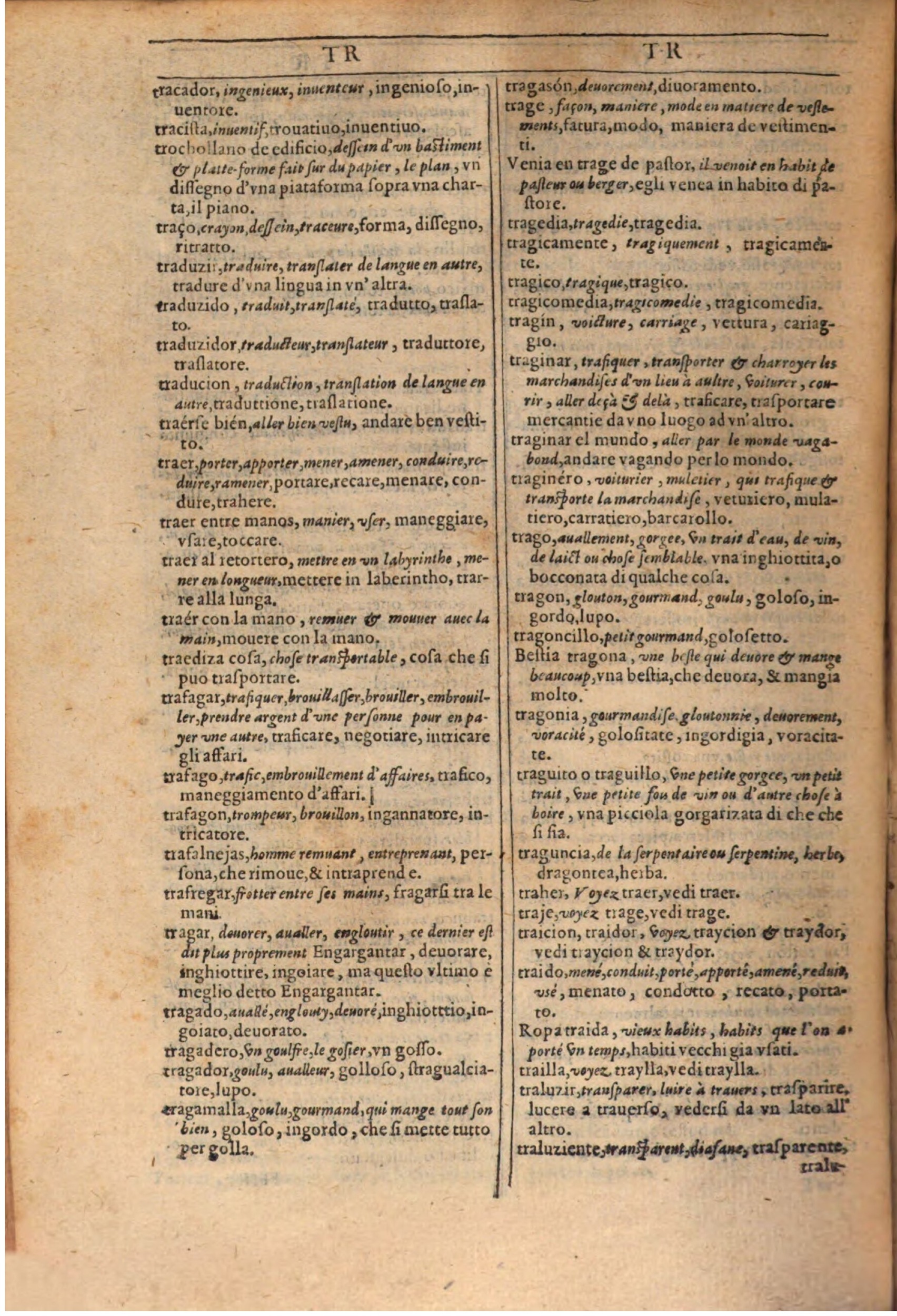 1609 - Philippe Albert et Alexandre Pernet - Trésor des trois langues française, italienne et espagnole (Première partie) - BSB Munich