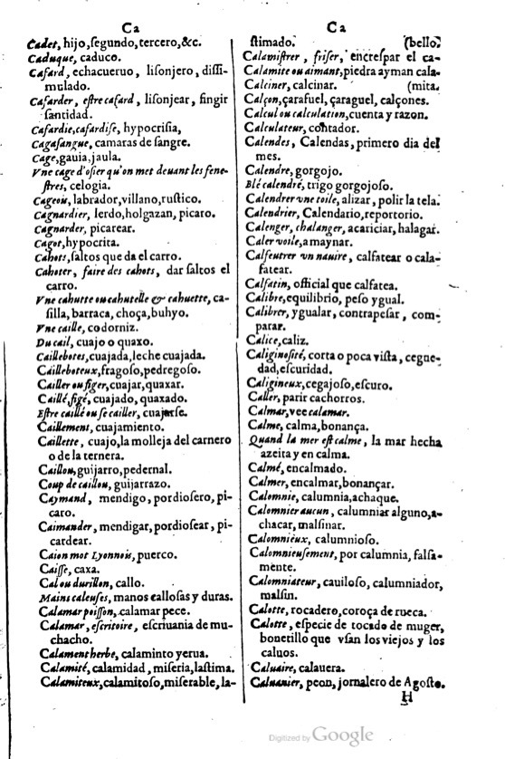 1621 - Adrian Tiffaine - Trésor des deux langues espagnole et française - BM Lyon