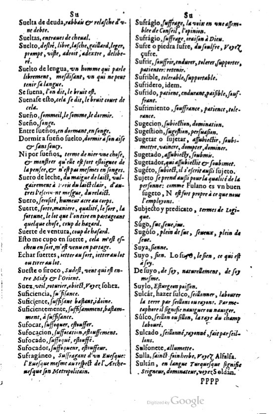 1621 - Adrian Tiffaine - Trésor des deux langues espagnole et française - BM Lyon