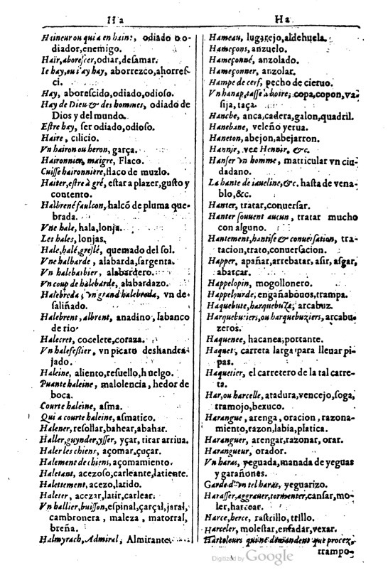 1616 - Veuve Marc Orry - Trésor des deux langues espagnole et française (Première et Seconde parties) - BM Lyon