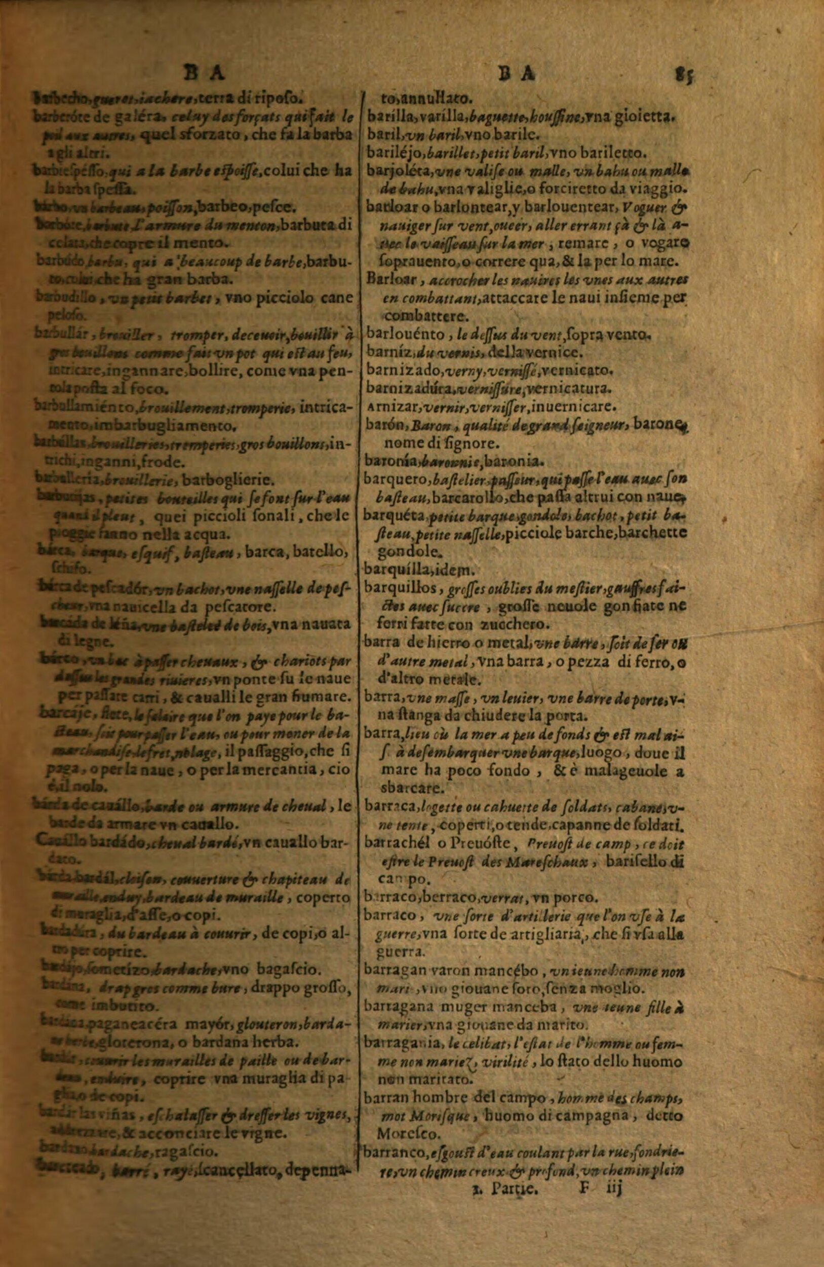 1617 - Samuel Crespin - Trésor des trois langues espagnole, française et italienne (Première partie) - Regensburg