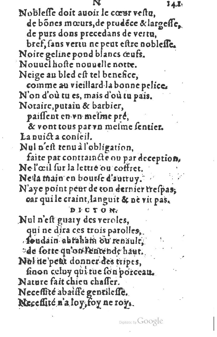 1581 - Nicolas Bonfons  - Trésor des sentences dorées - Princeton