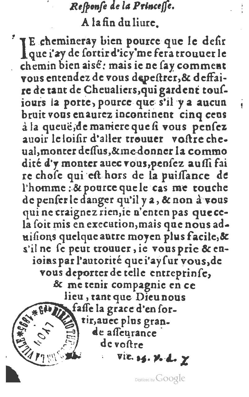 1582 - Jean Huguetan - Trésor des Amadis T. 1 - BM Lyon