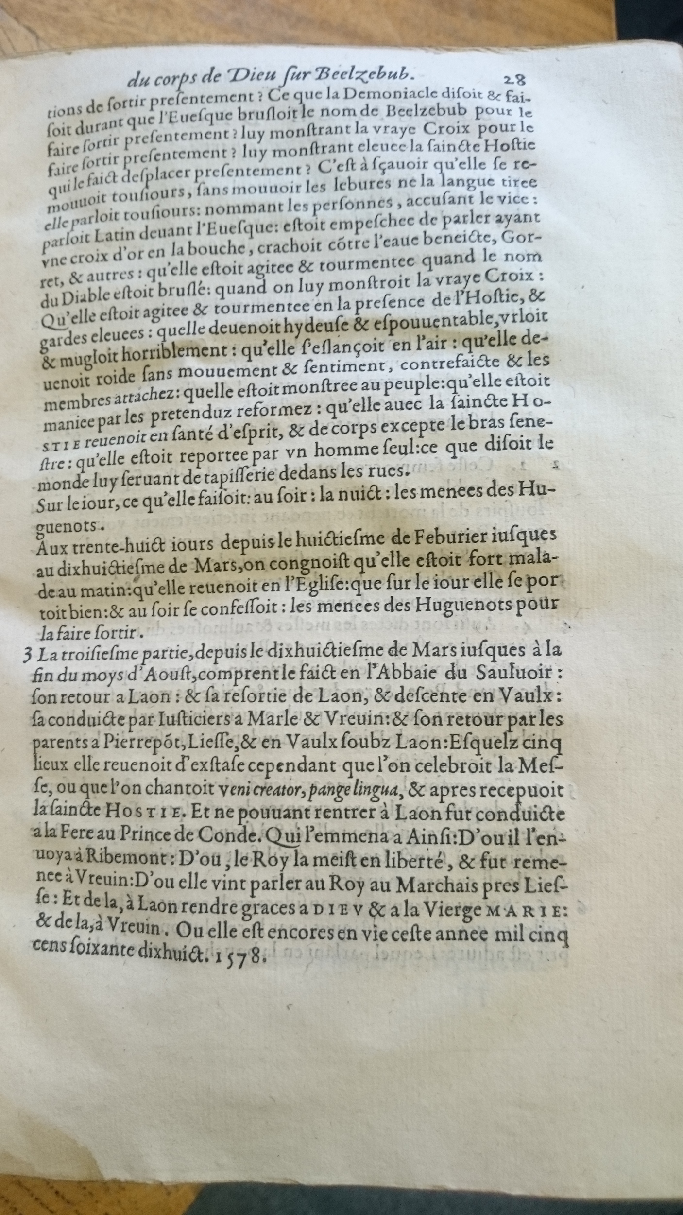 1578 - Nicolas Chesneau - Trésor et entière histoire de la triomphante victoire du corps de Dieu sur l’esprit malin - Douai Quincy