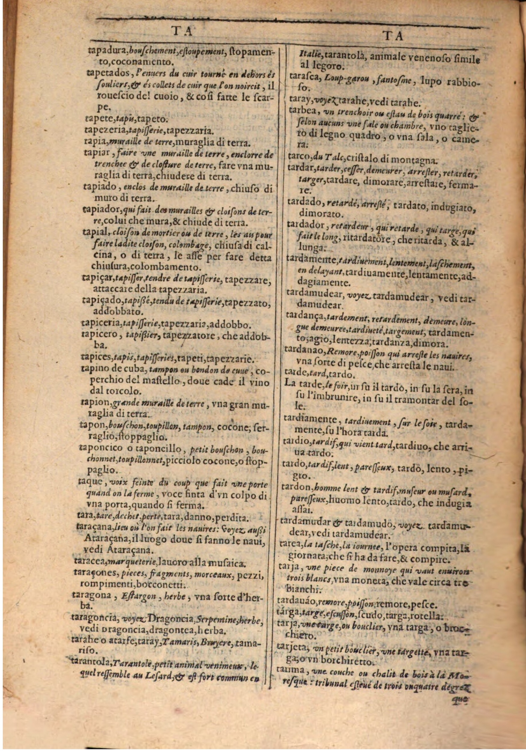 1609 - Philippe Albert et Alexandre Pernet - Trésor des trois langues française, italienne et espagnole (Première partie) - BSB Munich