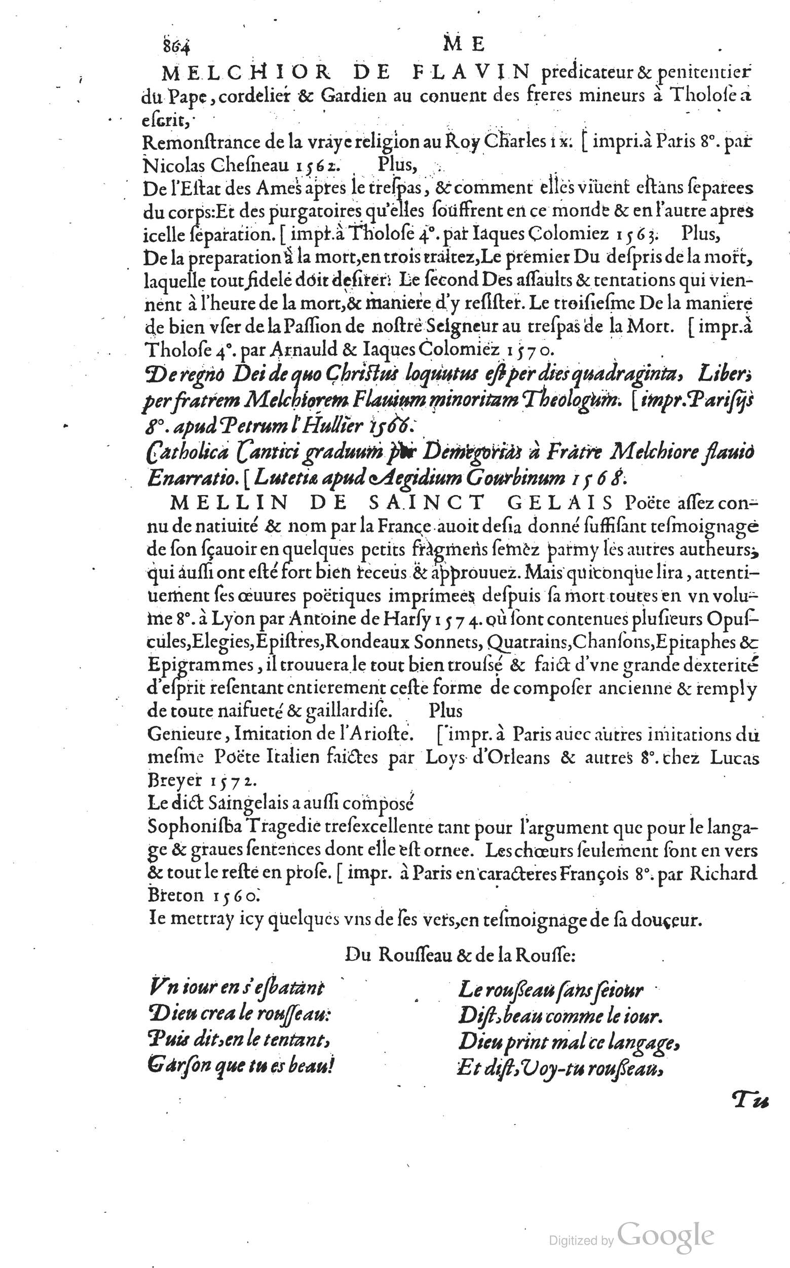 1585 - Barthélemy Honorat - Bibliothèques françaises - BSB Munich