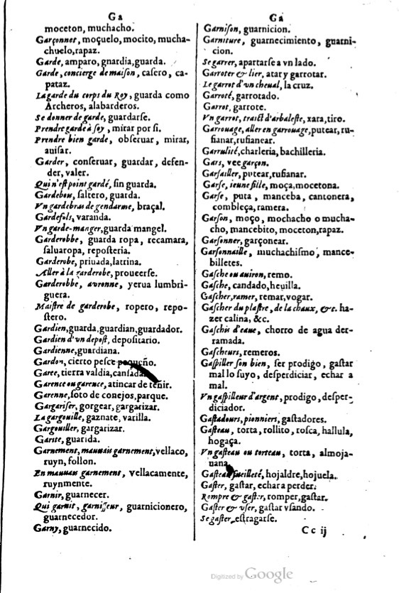 1621 - Adrian Tiffaine - Trésor des deux langues espagnole et française - BM Lyon