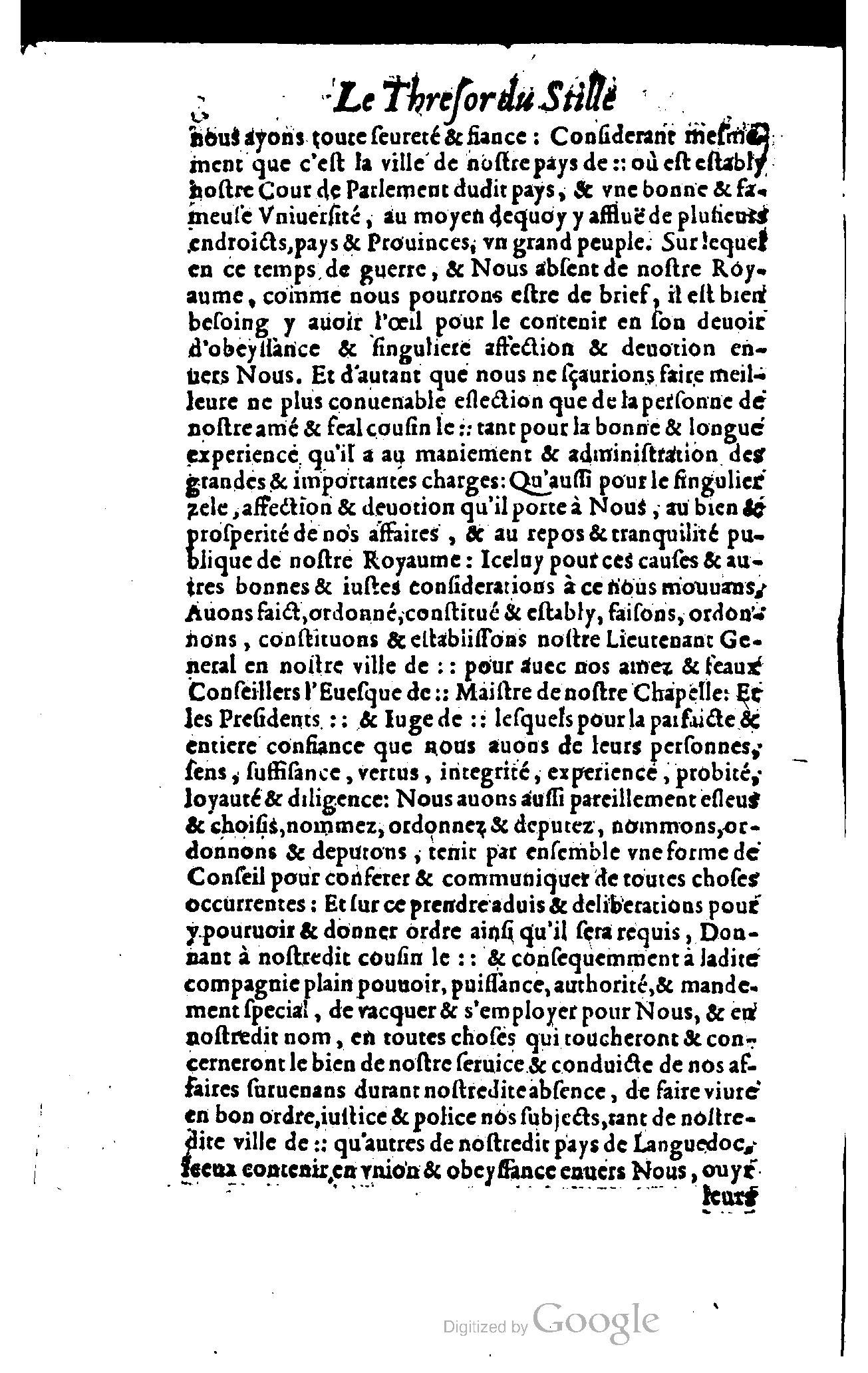 1614 - Jean Richer - Trésor du nouveau style et protocole de la chancellerie de France - BSB Munich