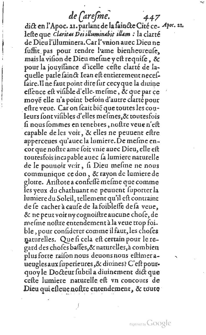 1607 - Nicolas Du Fossé - Trésor quadragésimal - T 01 - BM Lyon