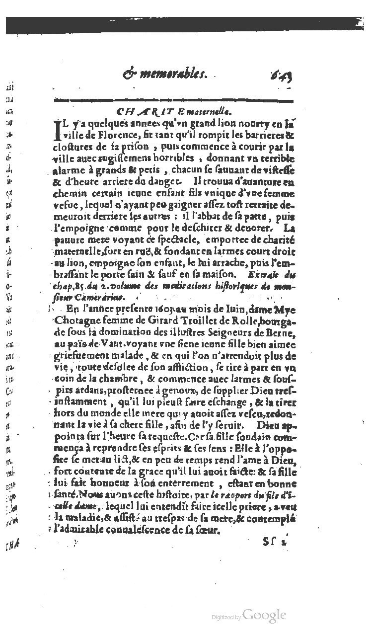 1610 - Paul Marceau - Trésor d’histoires admirables et mémorables - BSB Munich