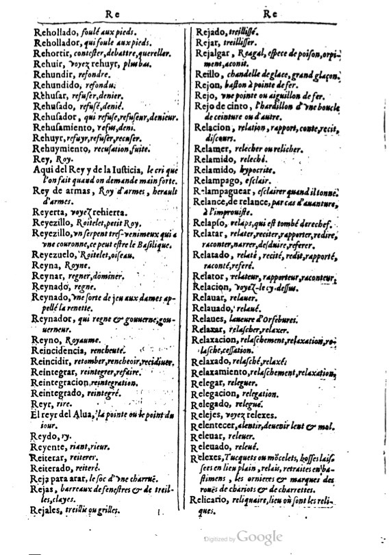 1616 - Veuve Marc Orry - Trésor des deux langues espagnole et française (Première et Seconde parties) - BM Lyon