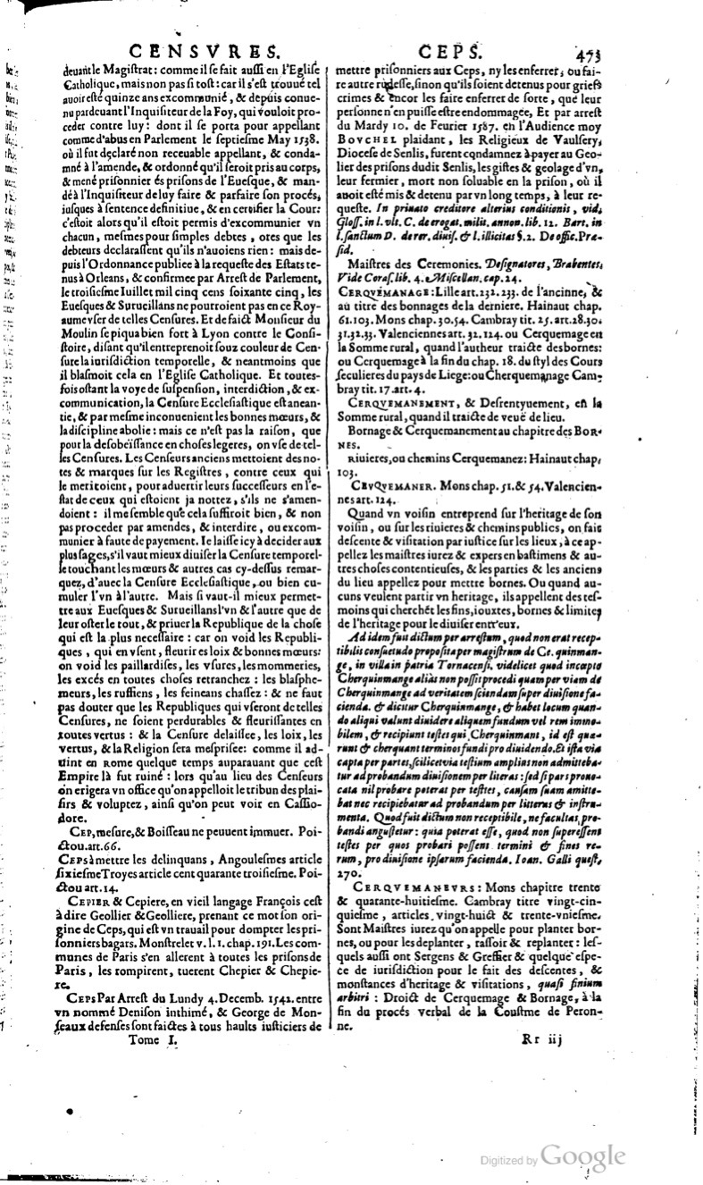 1629 - Veuve Nicolas Buon - Trésor du droit français (29620 T. 1) - BM Lyon