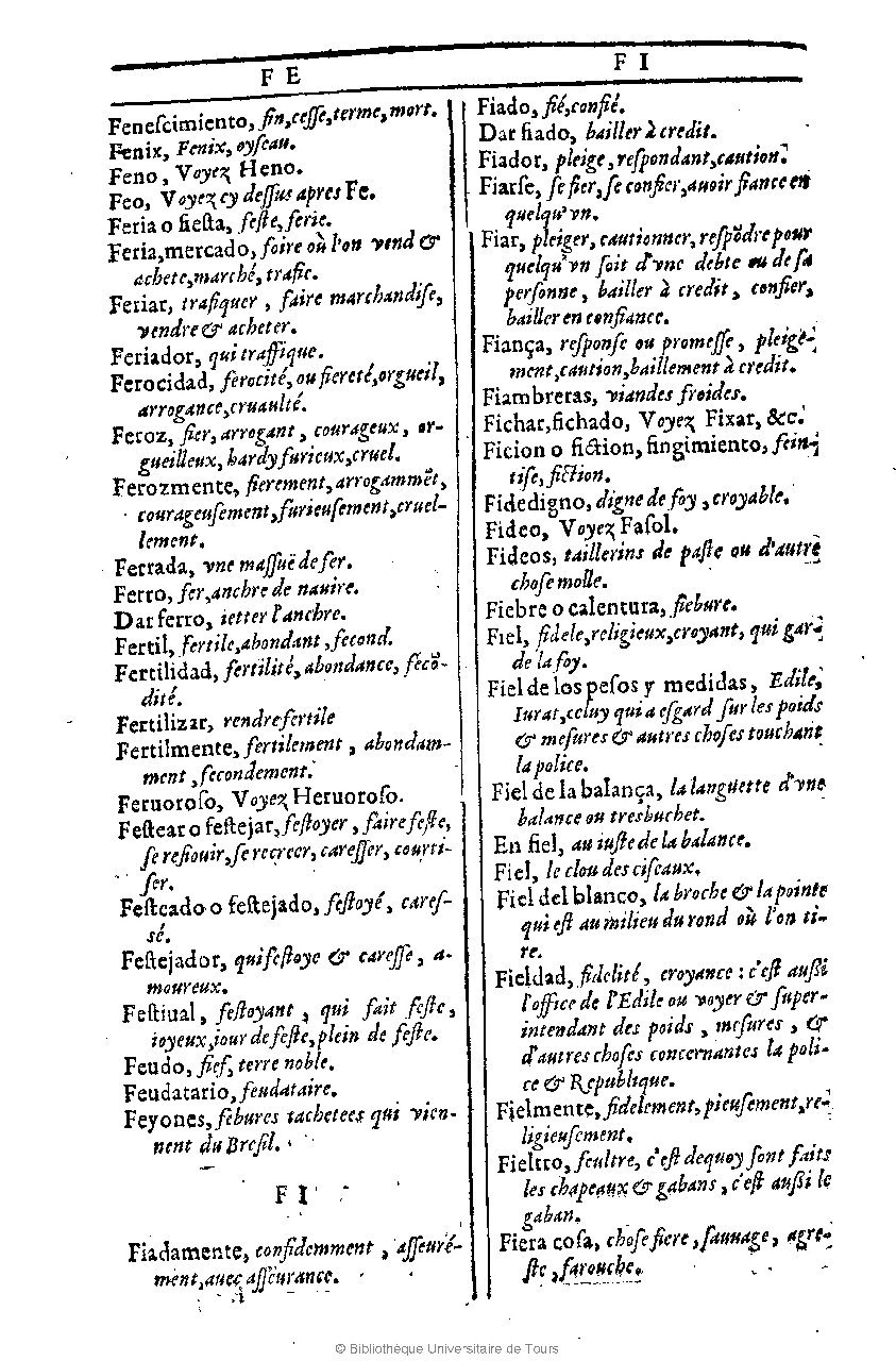 1607 - Marc Orry - Trésor des deux langues espagnole et française (Première et Seconde parties) - BU Tours