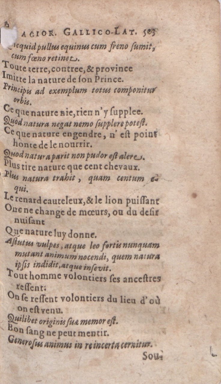 1612 - Dominicus Custos - Trésor des proverbes français  - Bibliopol-Olomuc