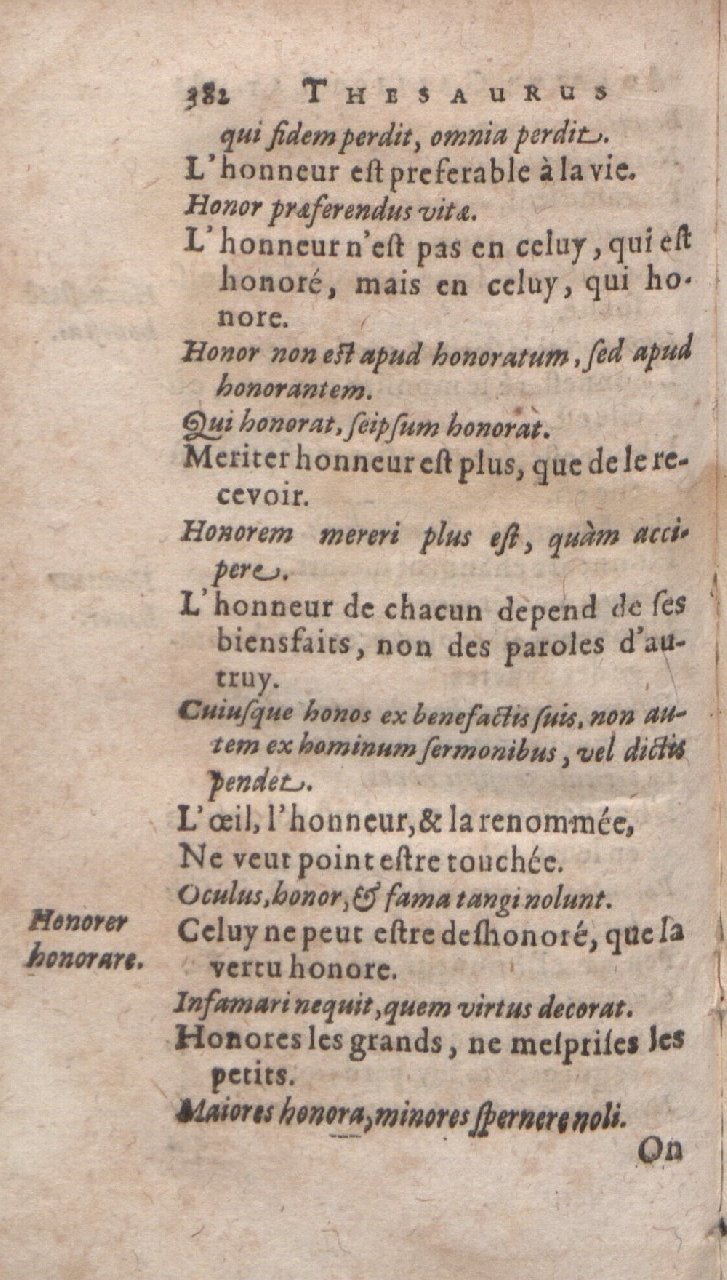 1612 - Dominicus Custos - Trésor des proverbes français  - Bibliopol-Olomuc