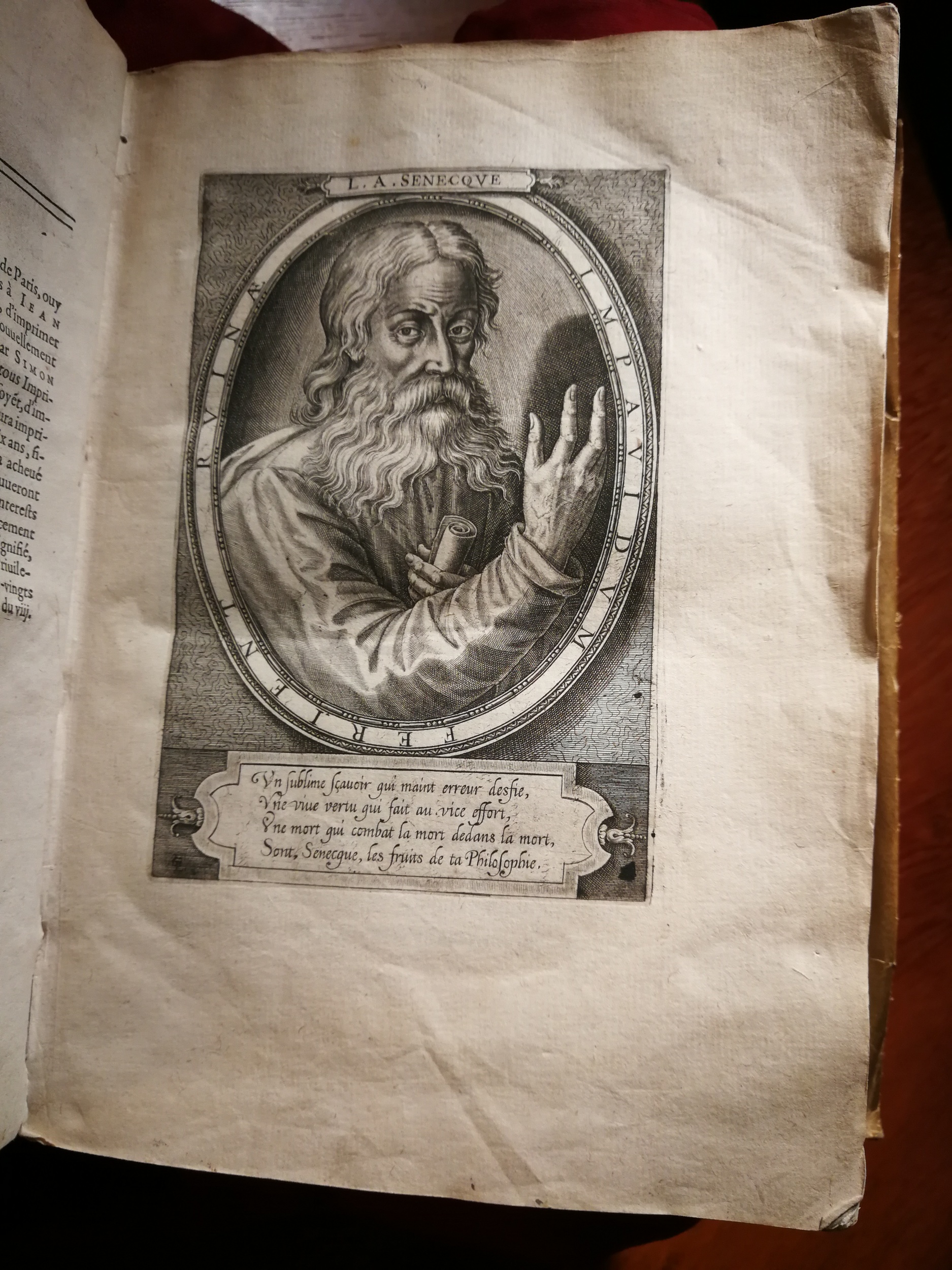 1595 - Jean Houzé - Œuvres morales et mêlées de Sénèque, Trésor de philosophie morale - T. 1 - BnF