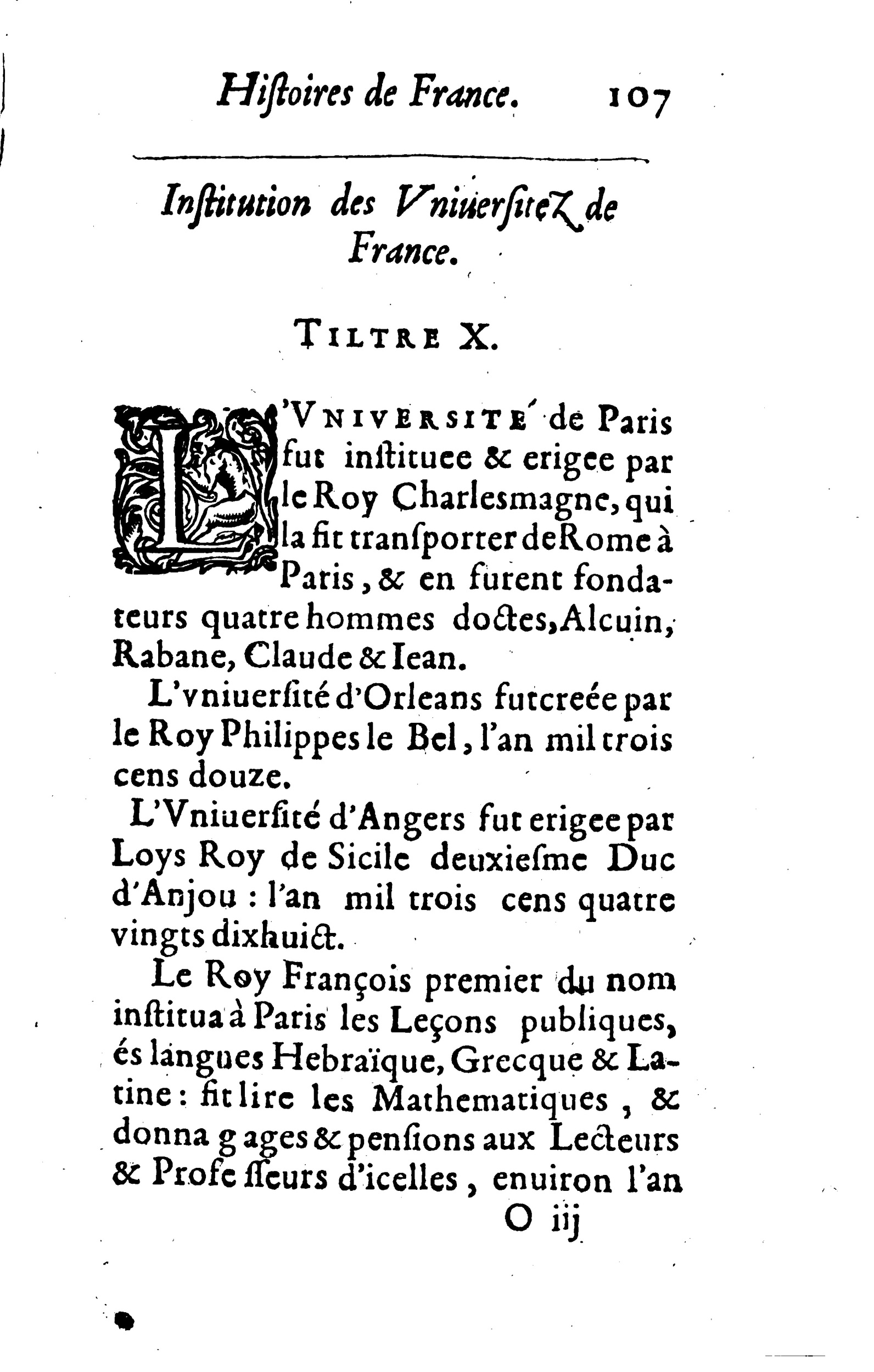 1617 - Jean Corrozet - Trésor des histoires de France - BM Lyon