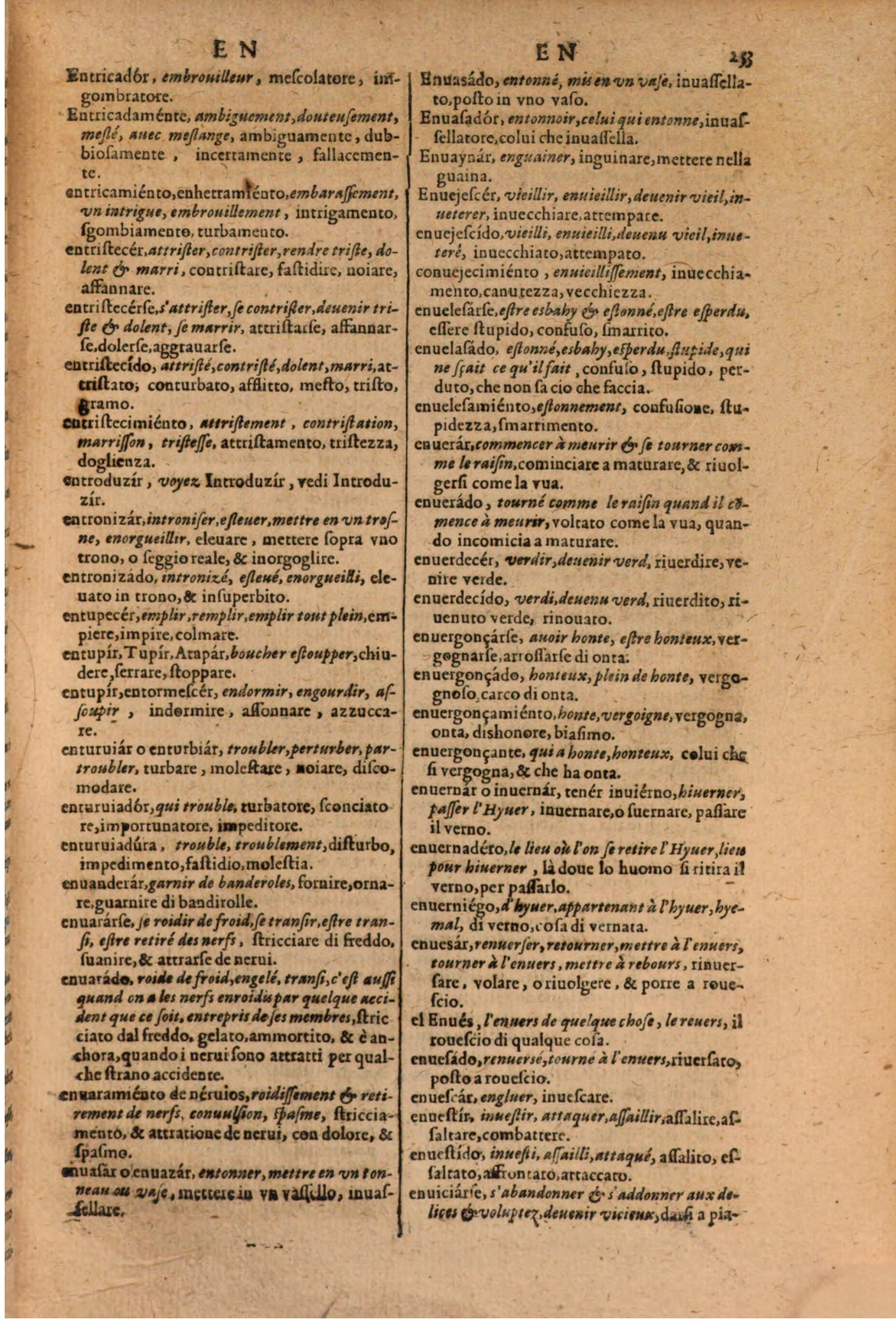 1606 - Samuel Crespin - Thresor des trois langues, francoise, italiene et espagnolle - BSB Munich