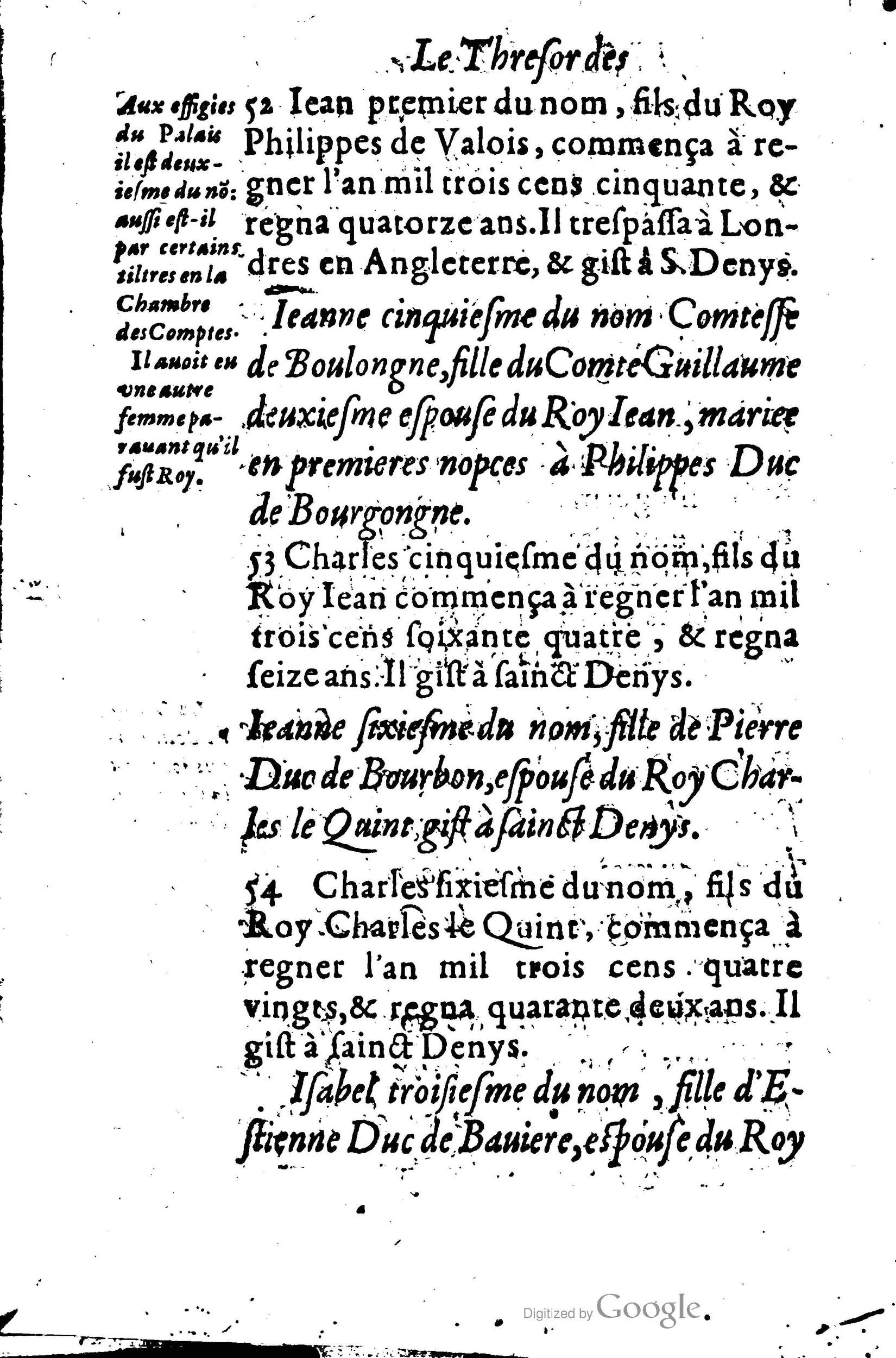 1619 - Jean Corrozet - Trésor des histoires de France - BSB Munich