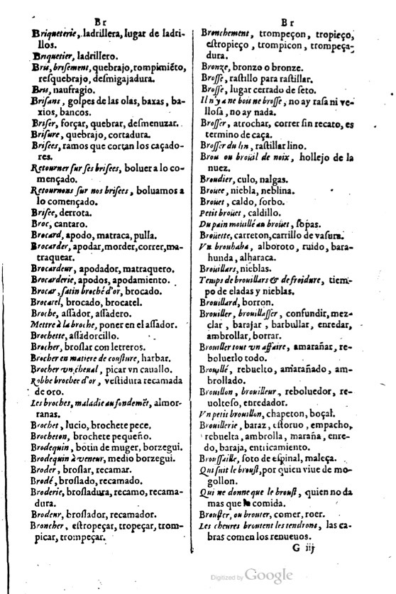 1621 - Adrian Tiffaine - Trésor des deux langues espagnole et française - BM Lyon
