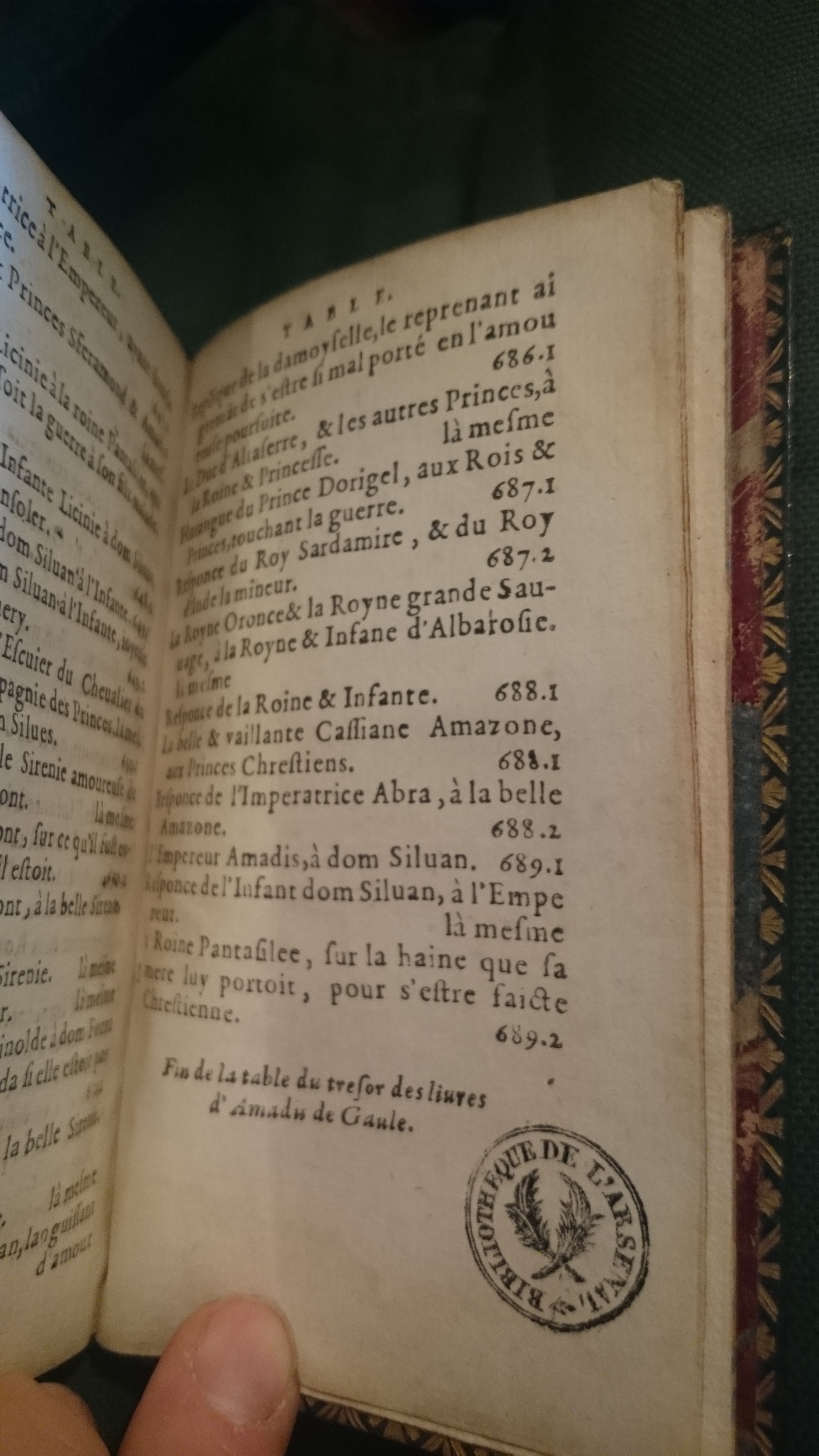 1582 - Jean Huguetan - Trésor des Amadis - BnF Arsenal