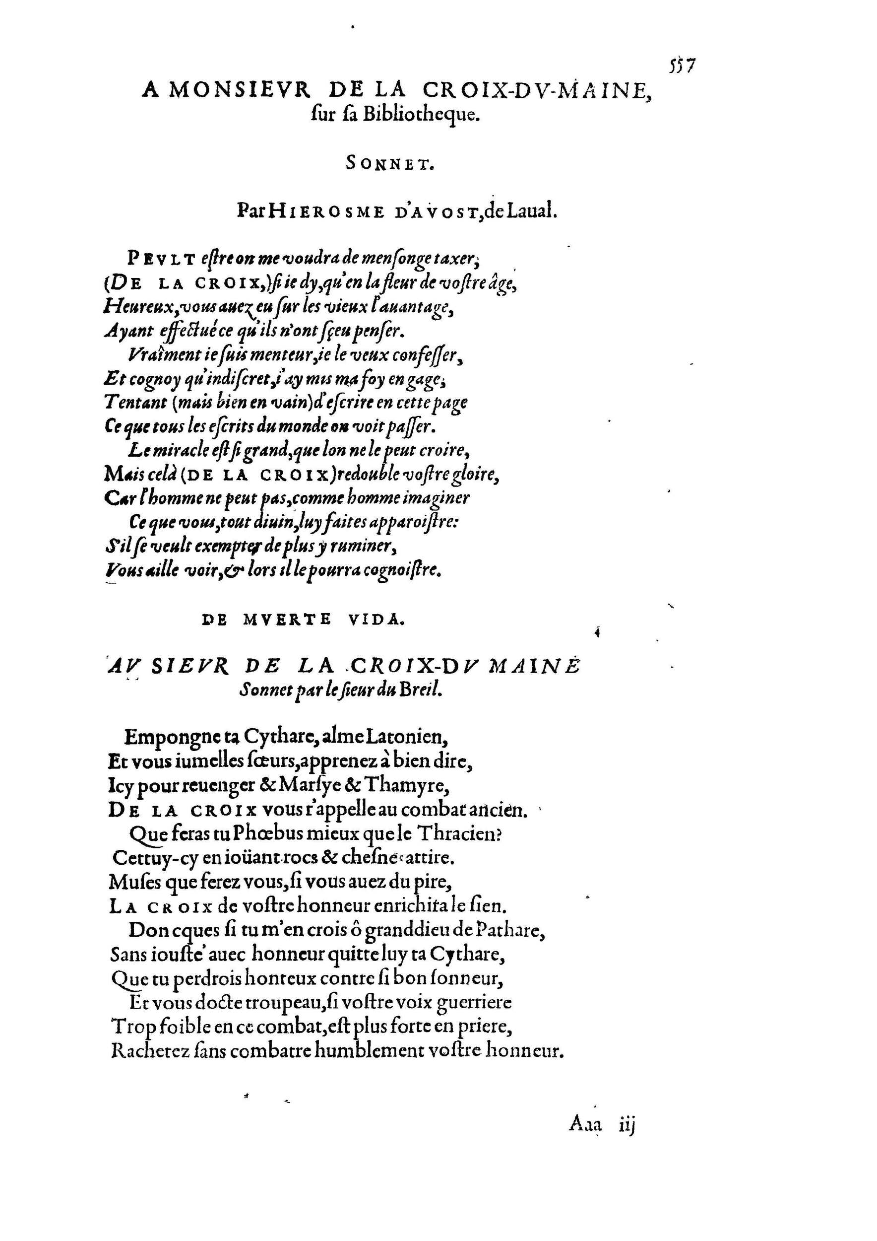1584 - Abel L&#039;Angelier - Bibliothèques françaises - BnF