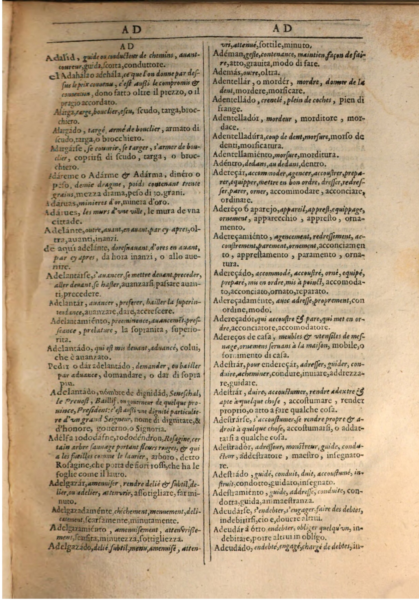 1609 - Philippe Albert et Alexandre Pernet - Trésor des trois langues française, italienne et espagnole (Première partie) - BSB Munich 1609 - Philippe Albert et Alexandre Pernet - Trésor des trois langues française, italienne et espagnole (Première partie) - BSB Munich