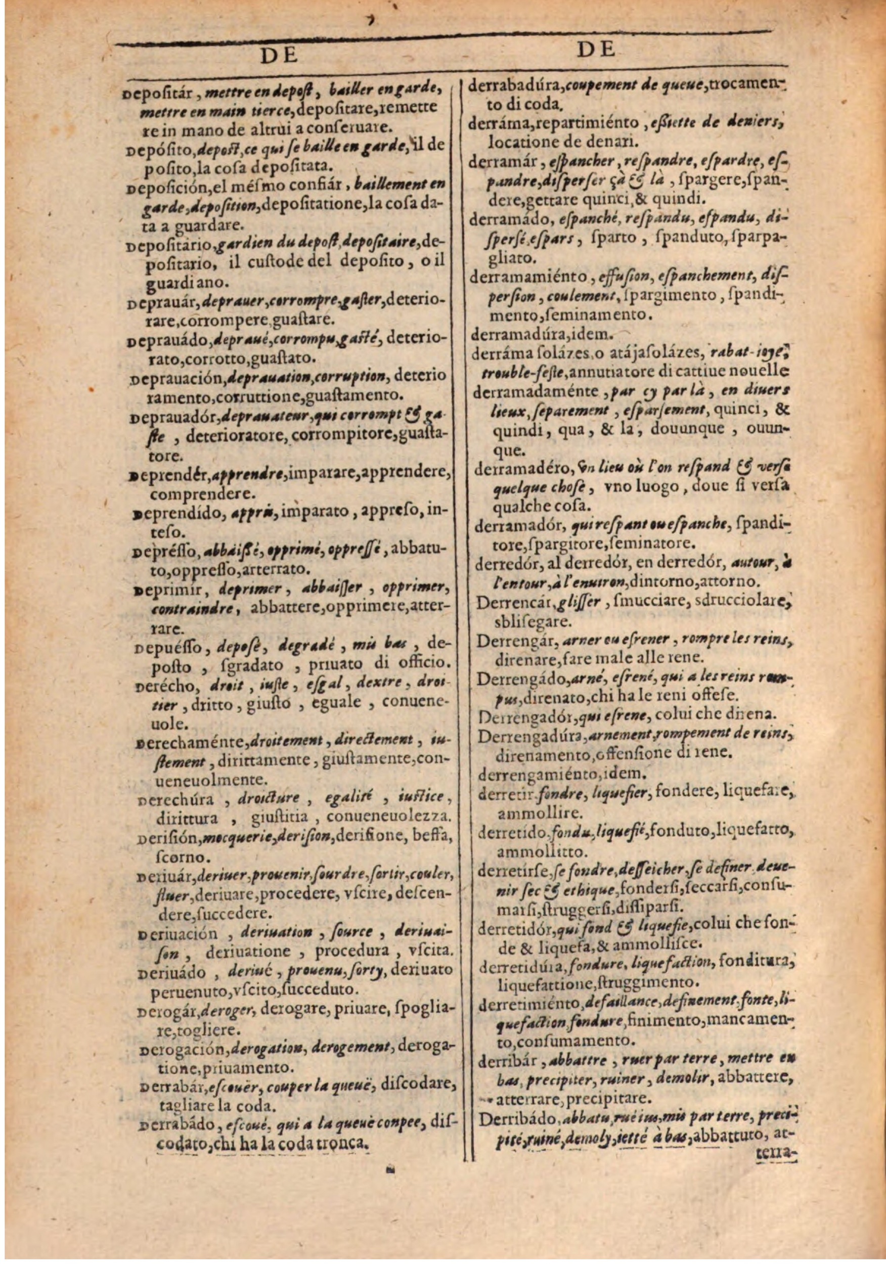 1609 - Philippe Albert et Alexandre Pernet - Trésor des trois langues française, italienne et espagnole (Première partie) - BSB Munich 1609 - Philippe Albert et Alexandre Pernet - Trésor des trois langues française, italienne et espagnole (Première partie) - BSB Munich