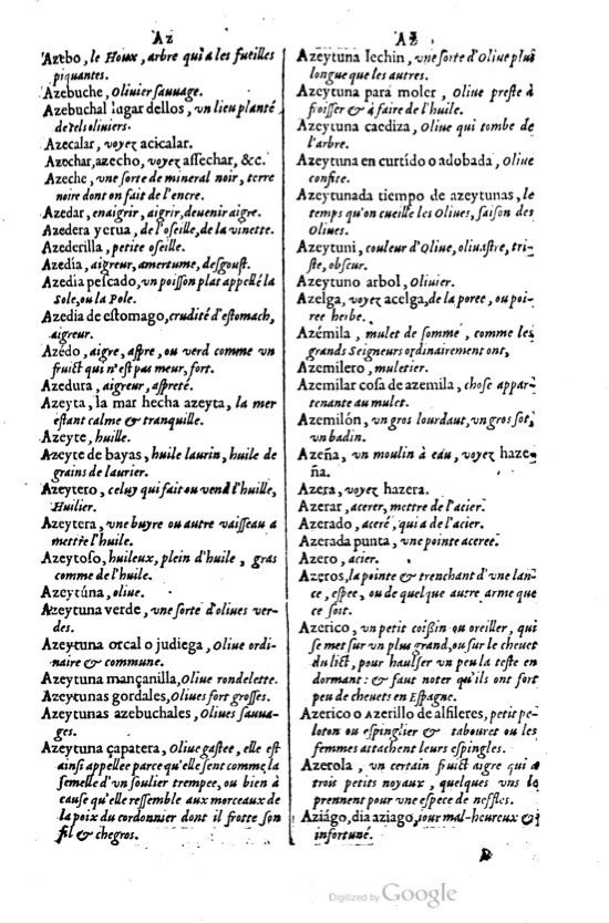 1621 - Adrian Tiffaine - Trésor des deux langues espagnole et française - BM Lyon