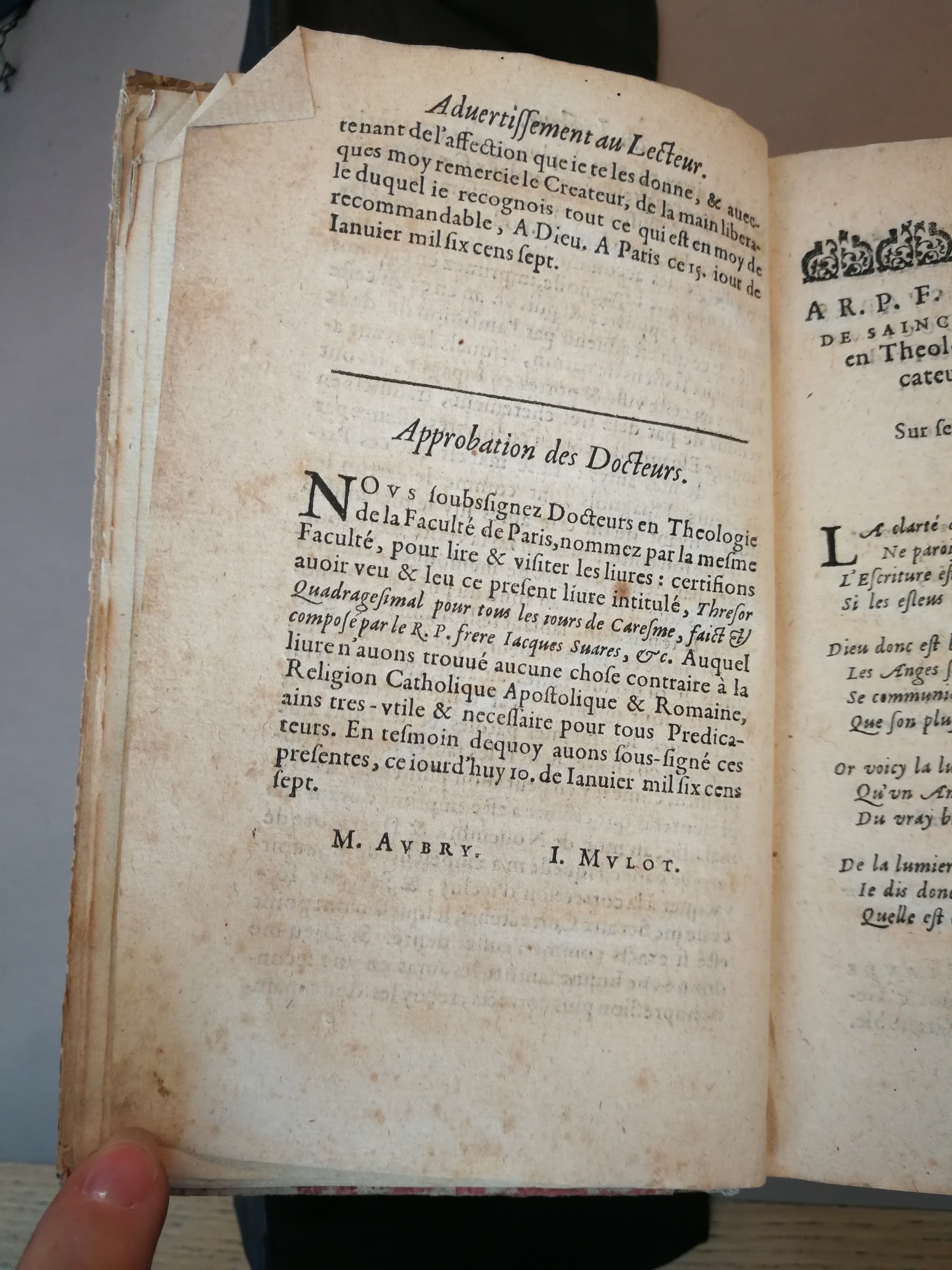 1607 - Nicolas Du Fossé - Trésor quadragésimal - BM Marseille