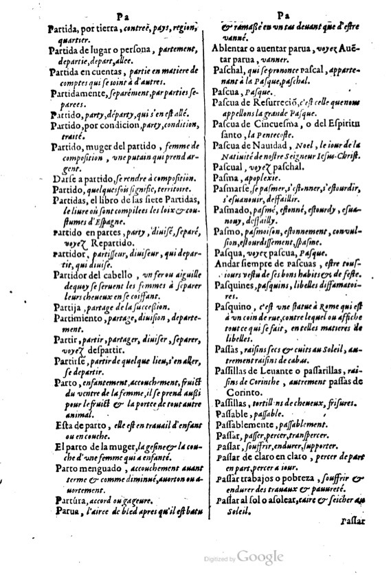 1621 - Adrian Tiffaine - Trésor des deux langues espagnole et française - BM Lyon