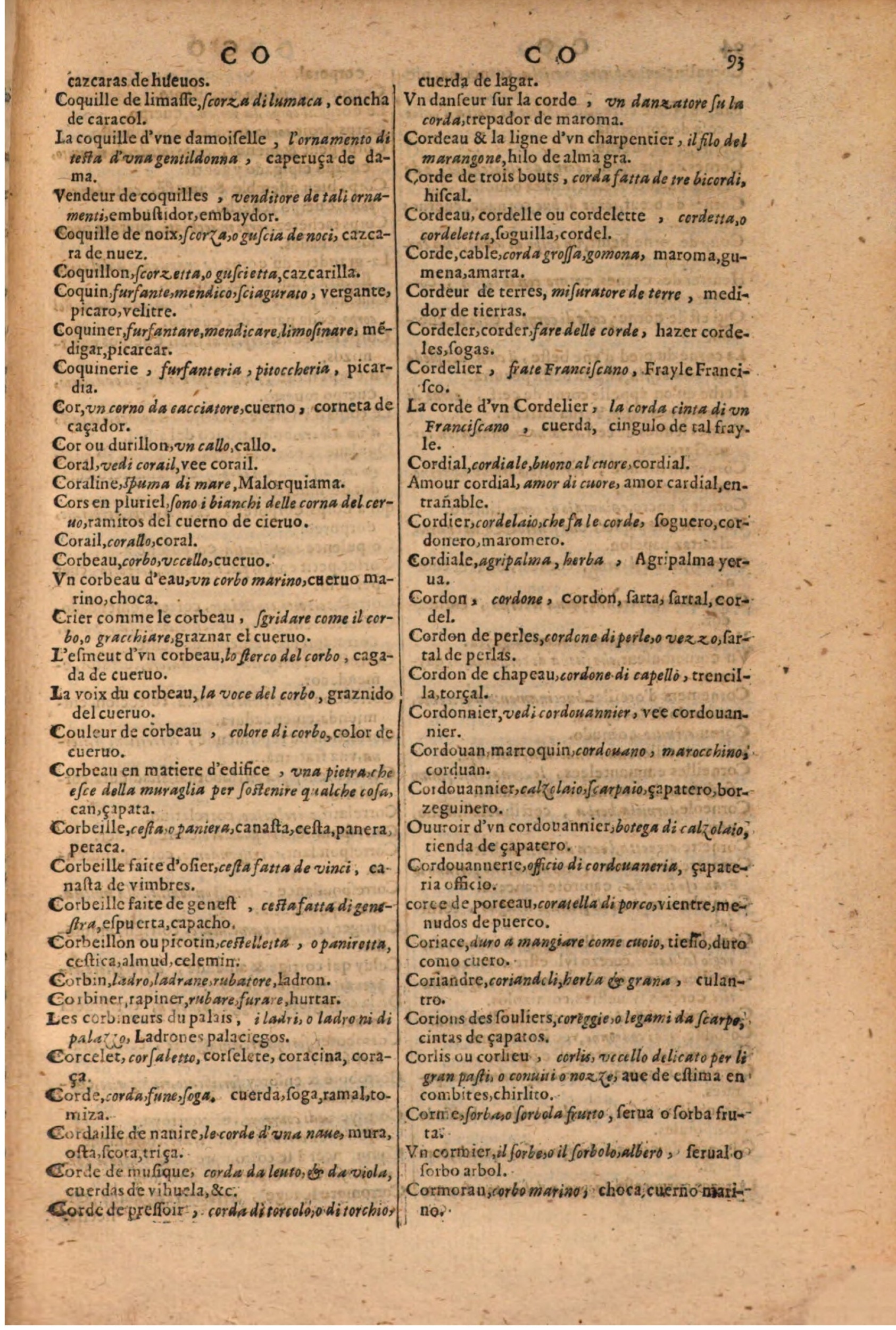 1616 - Pierre de la Rovière - Trésor des trois langues (Seconde partie) - BSB Munich