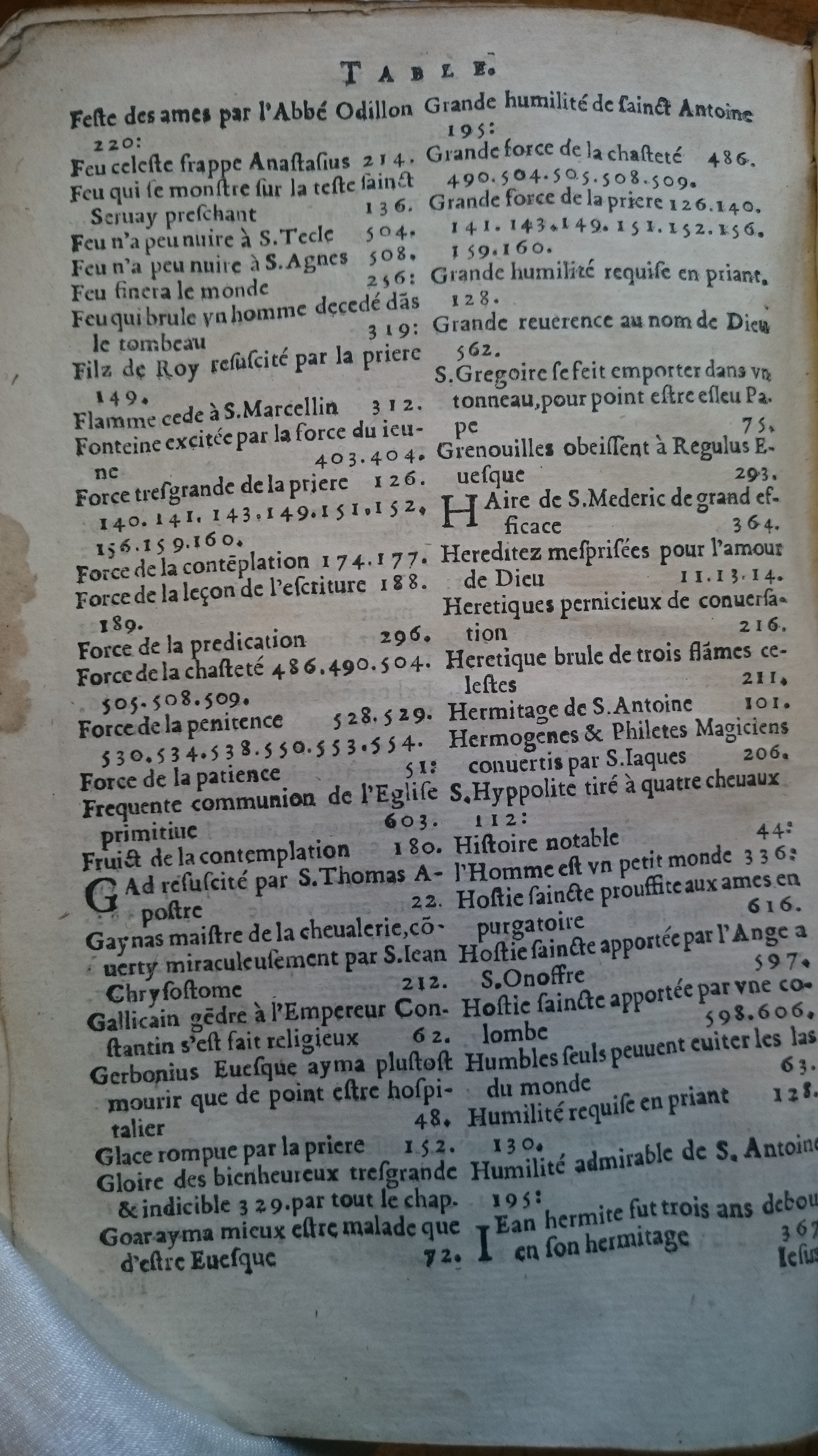 1585 - Jean Bogard - Trésor des faits et dits mémorables des hommes saints et illustres - Douai Quincy