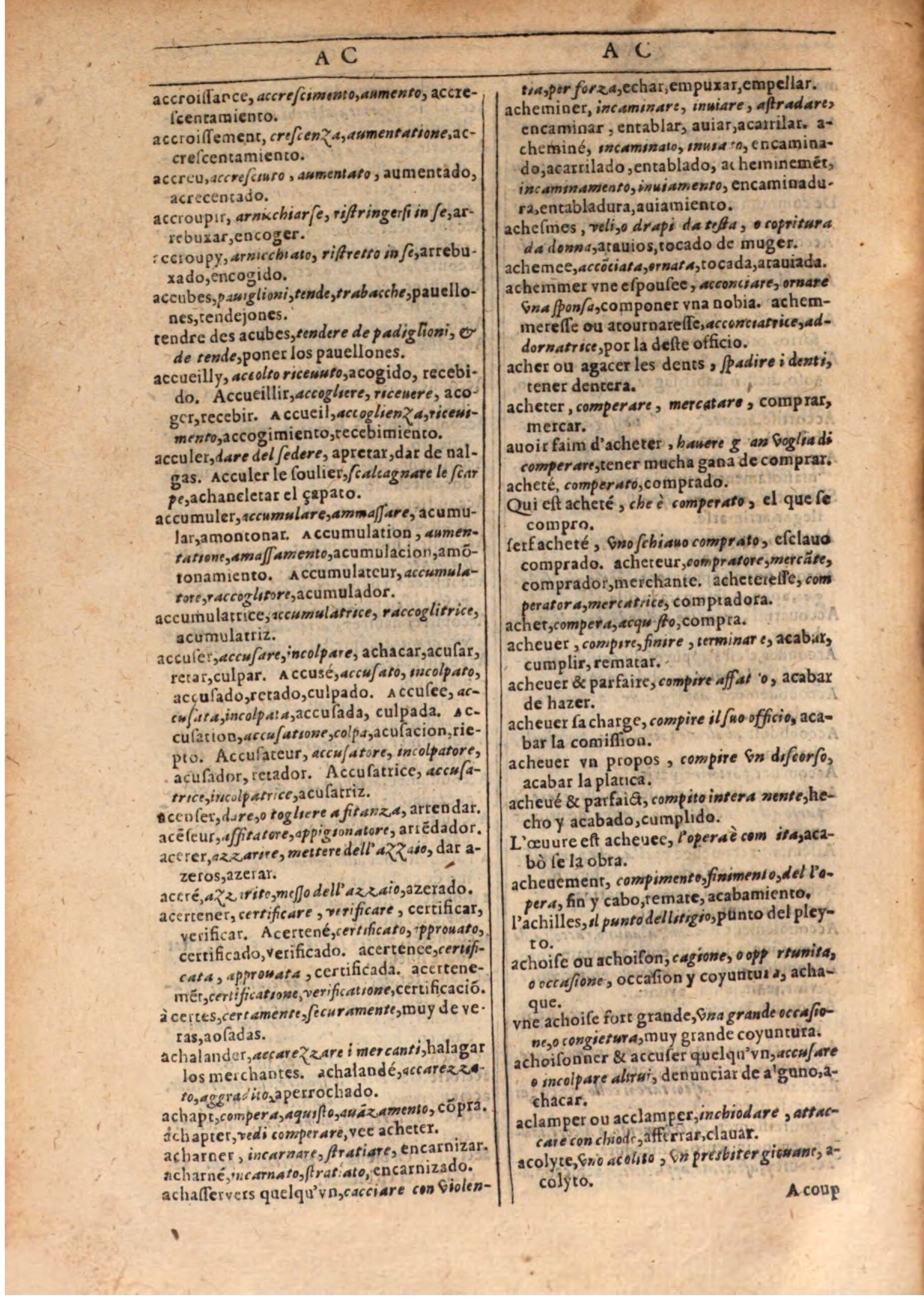 1609 - Philippe Albert et Alexandre Pernet - Trésor des trois langues française, italienne et espagnole (Seconde partie) - BSB Munich 1609 - Philippe Albert et Alexandre Pernet - Trésor des trois langues française, italienne et espagnole (Seconde partie) - BSB Munich