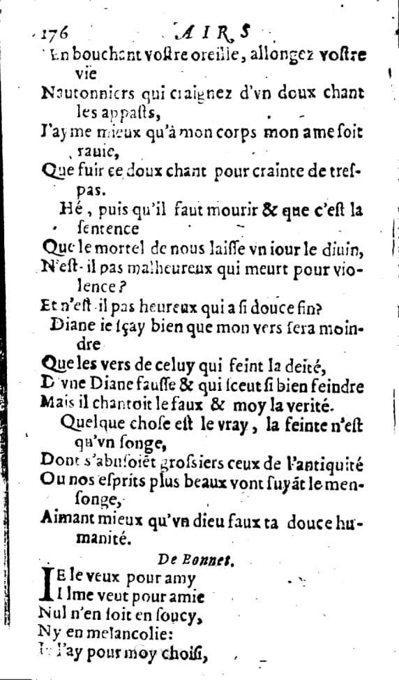 1606 - Théodore Reinsart - Trésor des chansons amoureuses recueillies des plus excellents airs de cour - Livre I - NK ČR Prague
